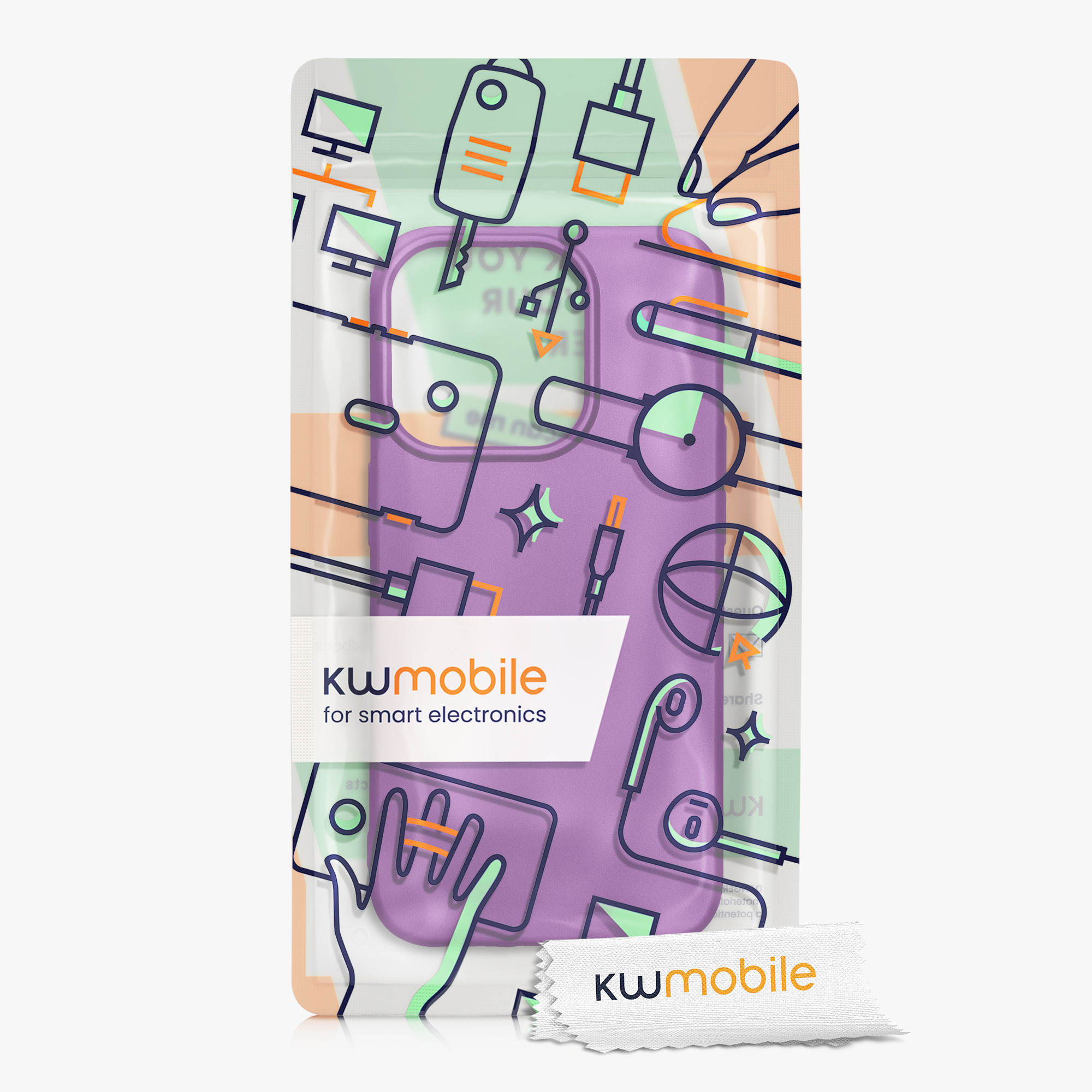 Kryt kwmobile slim iPhone 15 Pro metalická fialová
