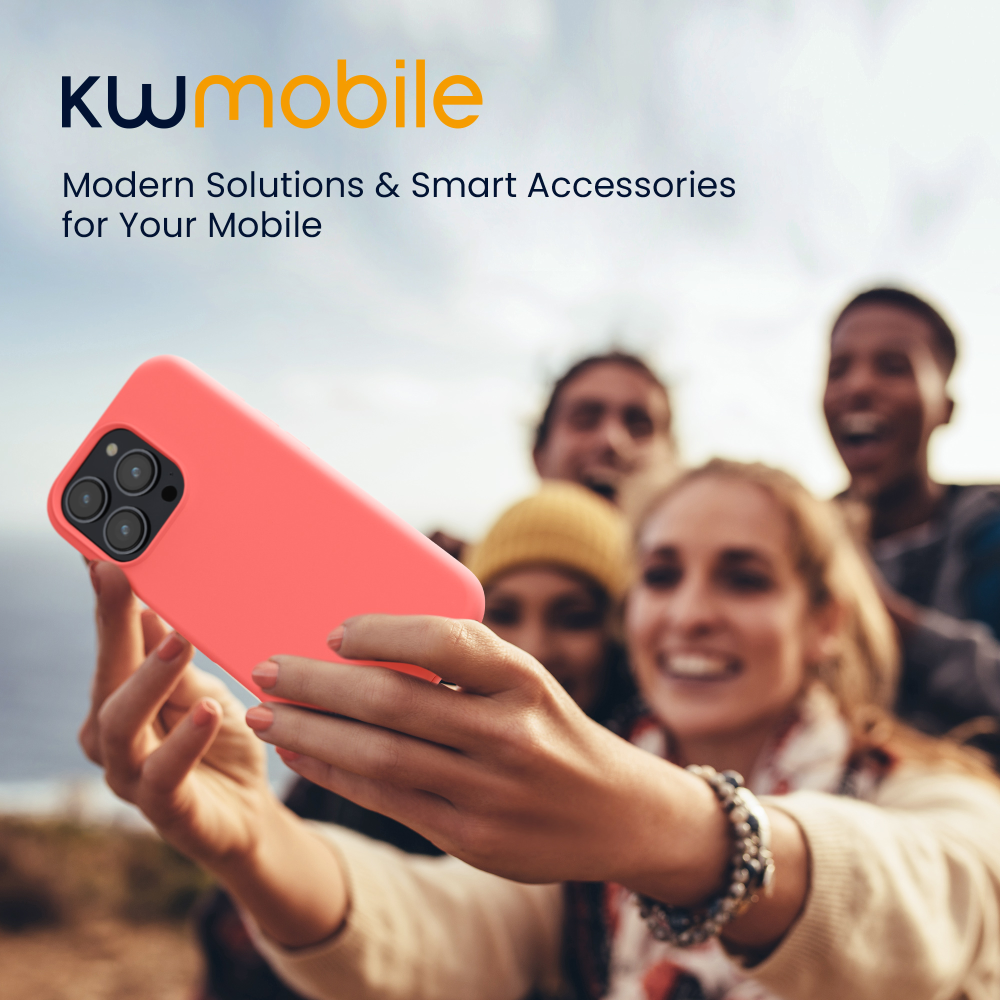 Silikonový kryt Kwmobile pro iPhone 16 Pro Max - neonově korálová
