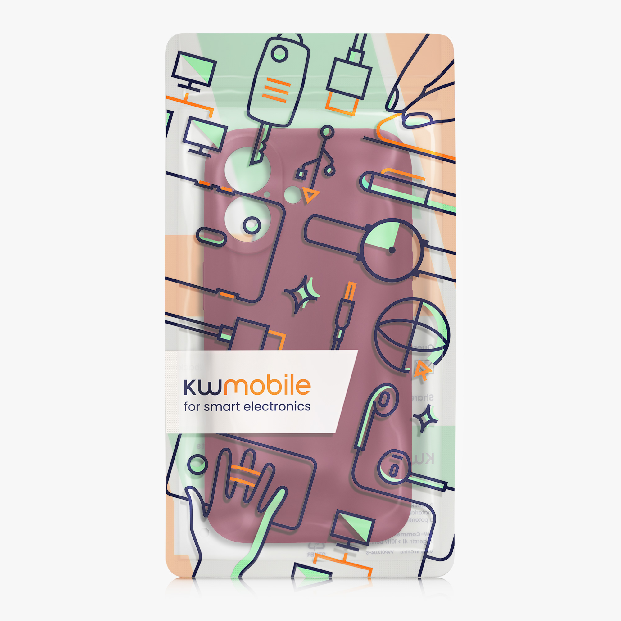 Silikonový kryt kwmobile pro iPhone 16 - rebarborově červená
