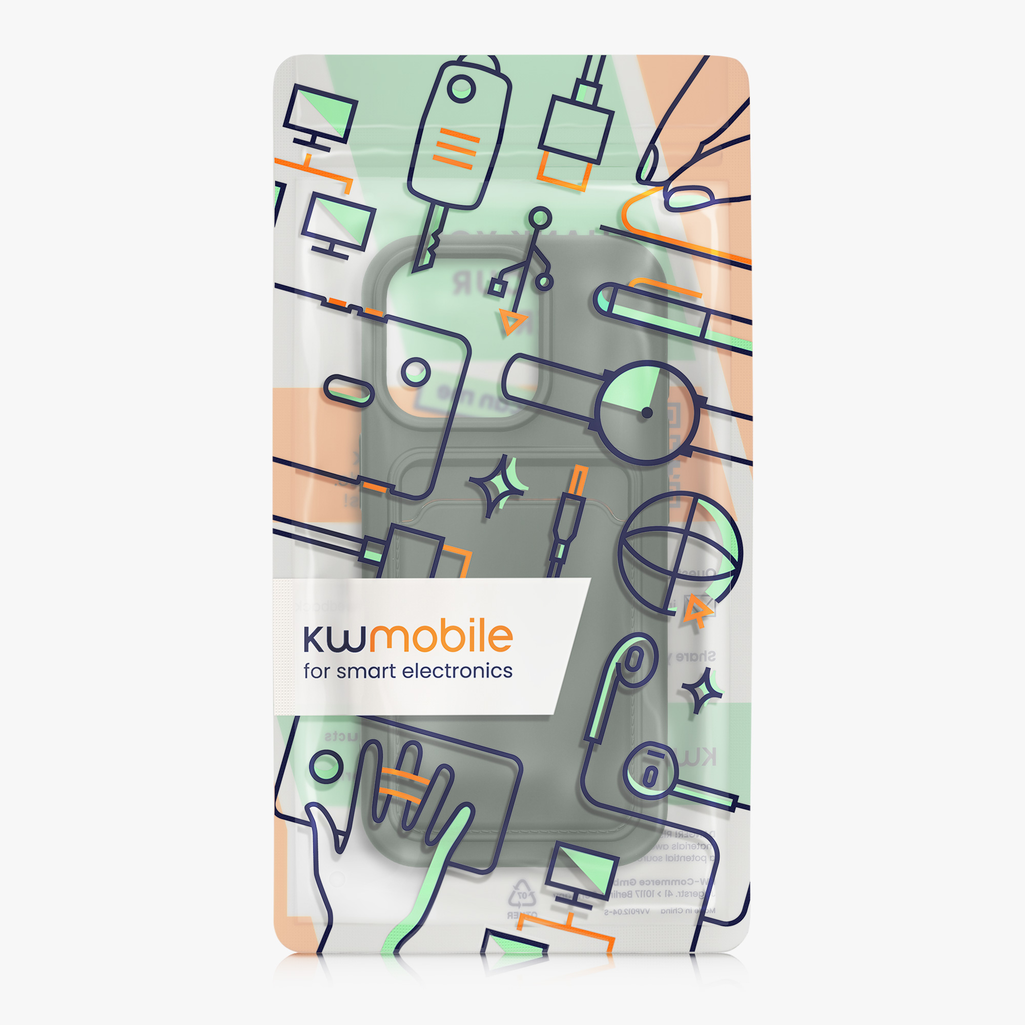 Kryt na mobil s přihrádkou na kartu Apple iPhone 16 Pro kwmobile - tmavě zelená