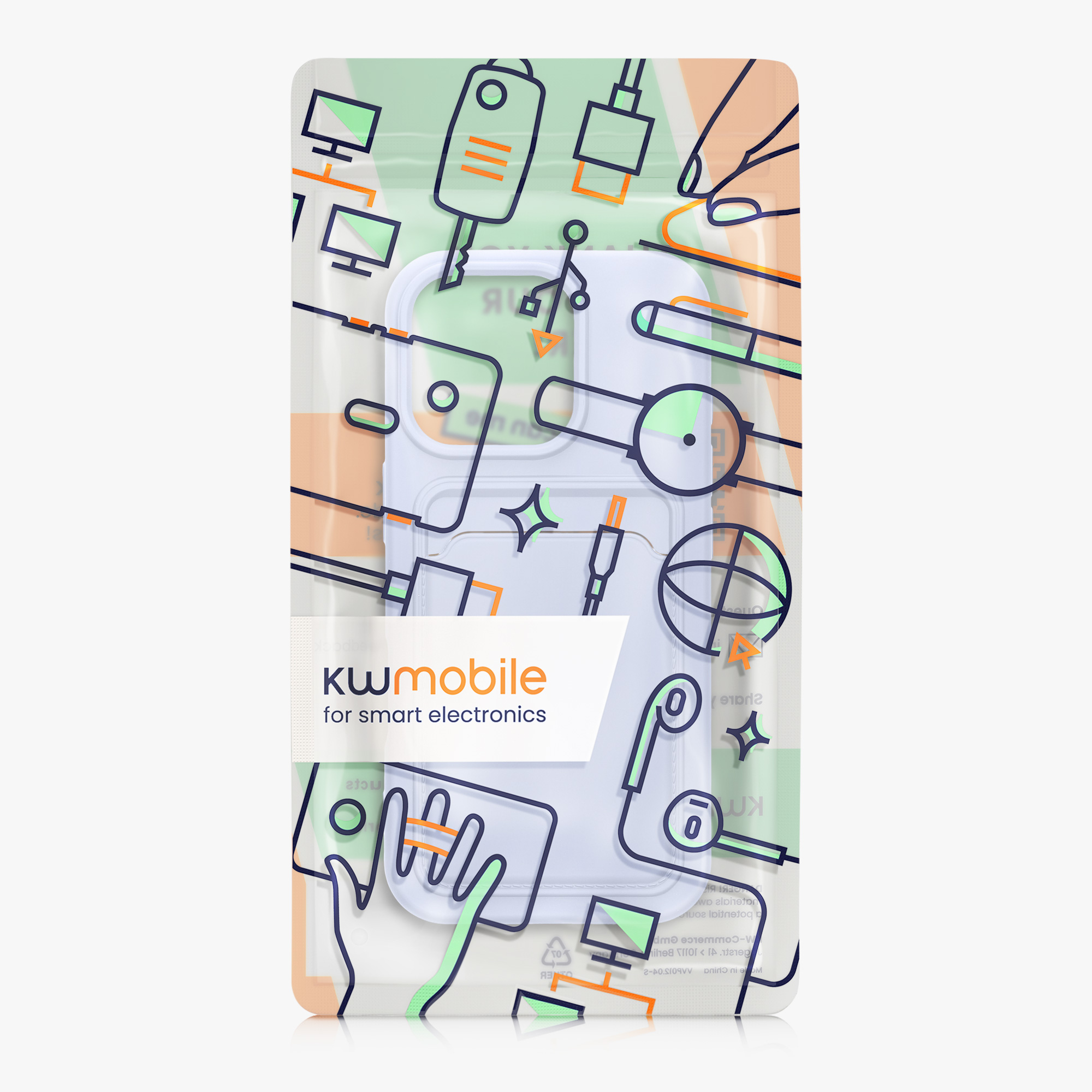 Kryt na mobil s přihrádkou na kartu Apple iPhone 16 Pro kwmobile - levandulová