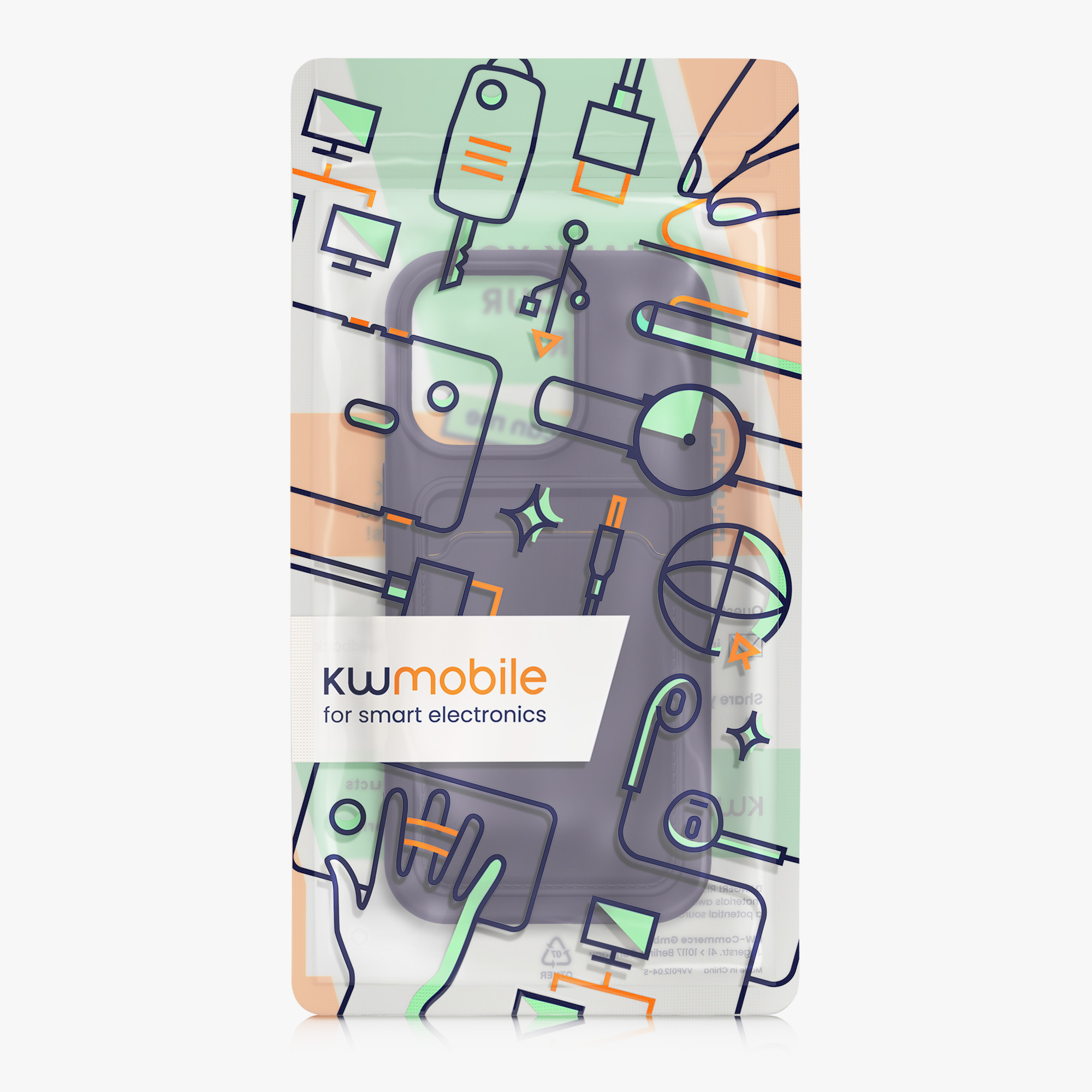 Kryt na mobil s přihrádkou na kartu Apple iPhone 16 Pro kwmobile - modrá