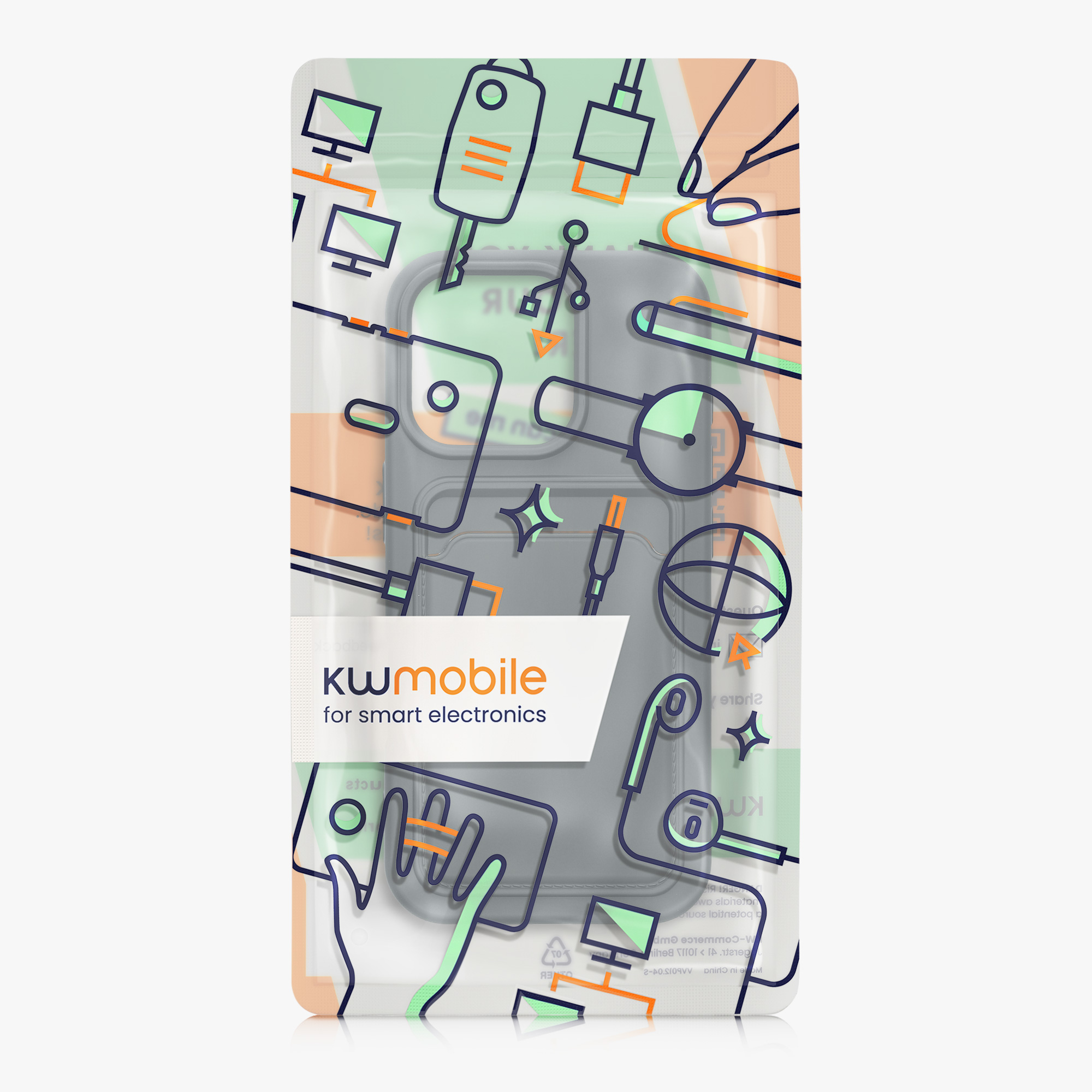 Kryt na mobil s přihrádkou na kartu Apple iPhone 16 Pro kwmobile - Dark Slate