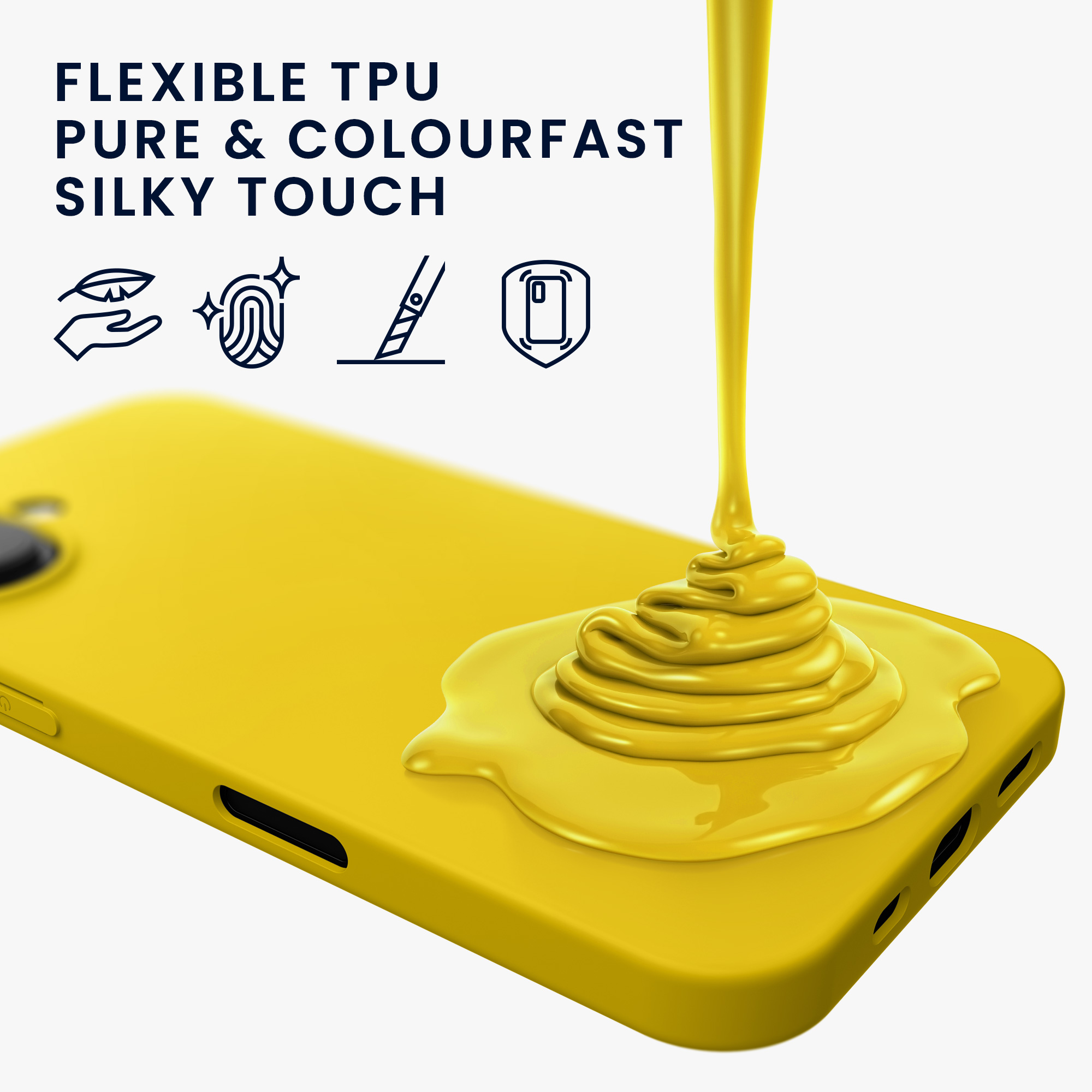Silikonový kryt kwmobile pro iPhone 16 - zářivě žlutá