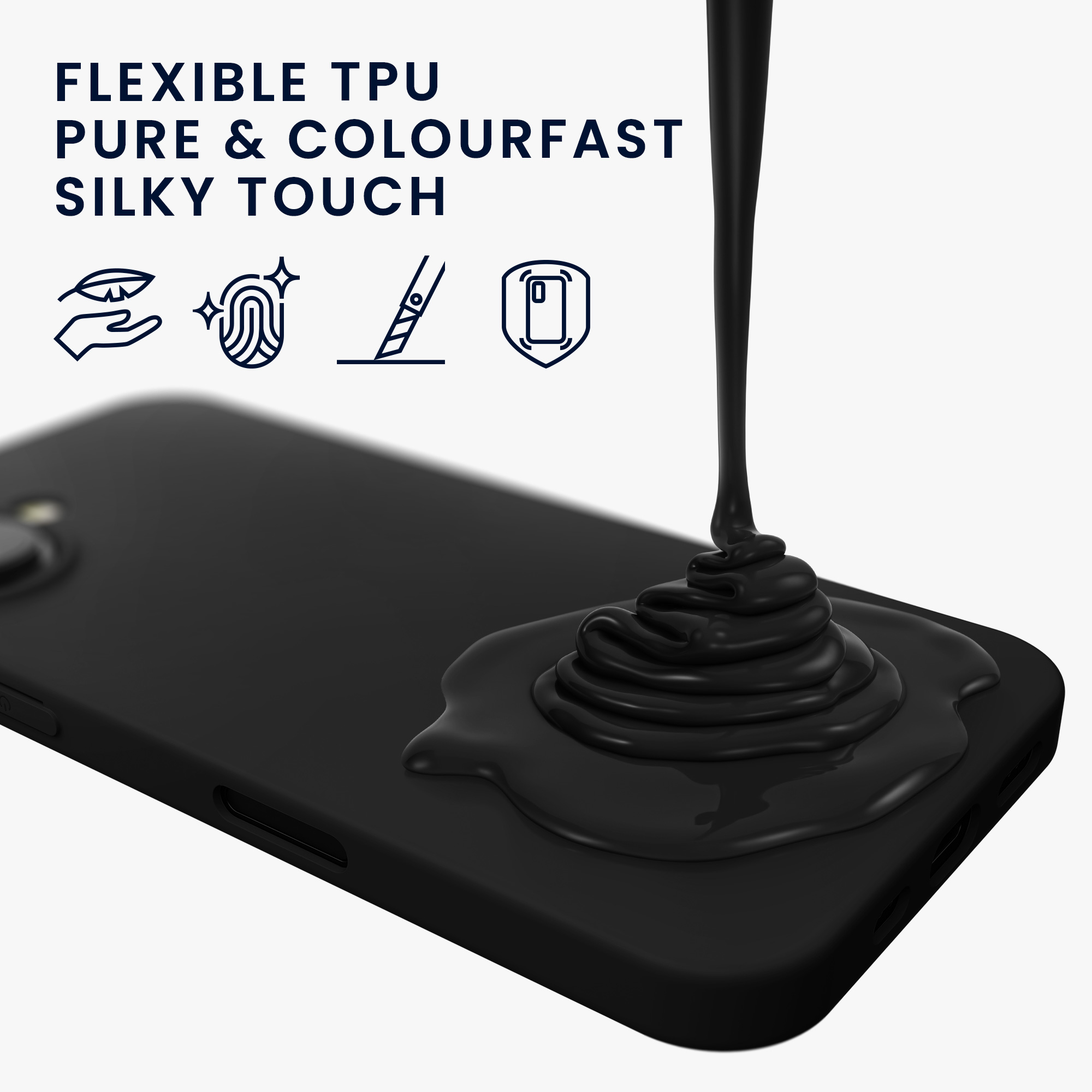 Silikonový kryt kwmobile pro iPhone 16 - matná černá