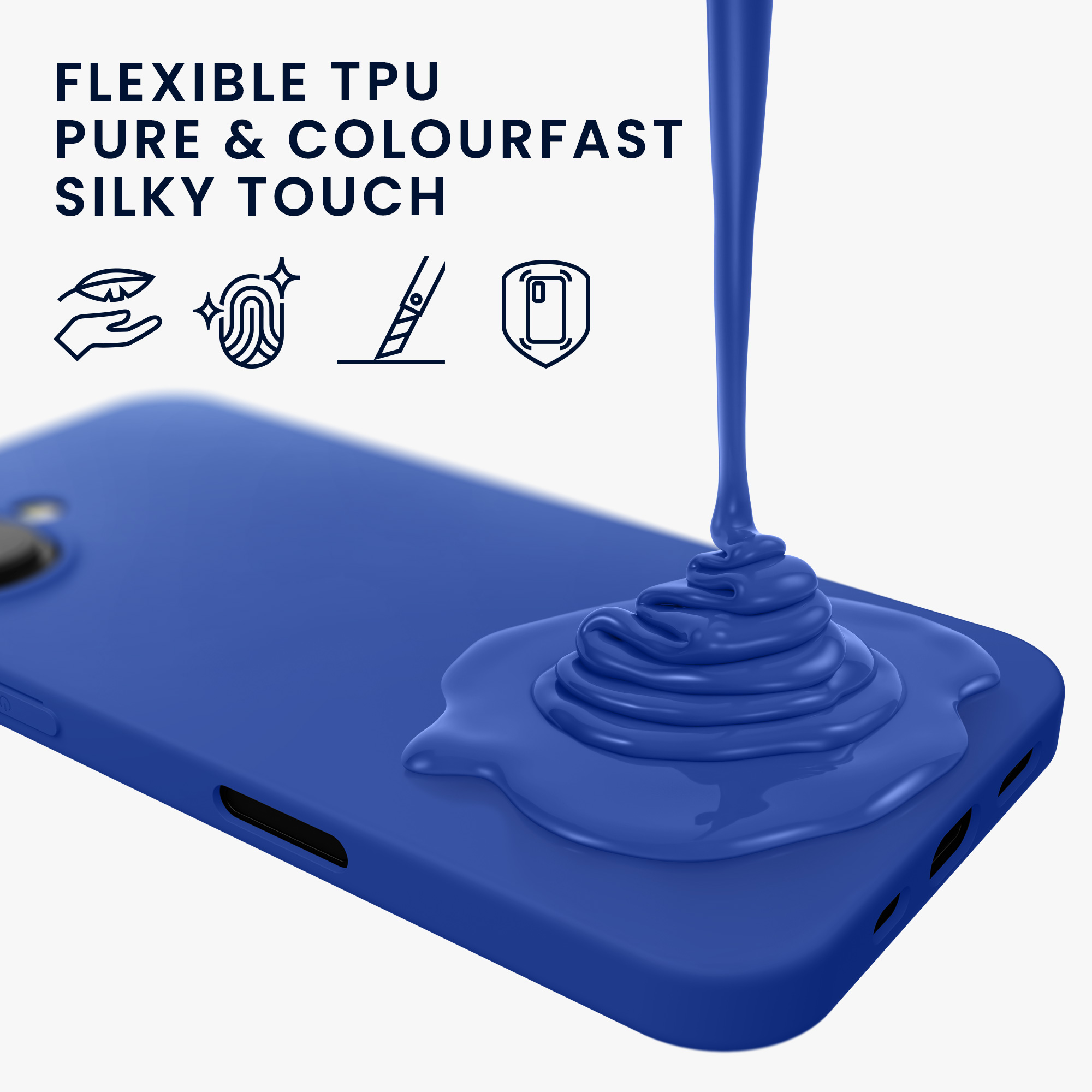 Silikonový kryt kwmobile pro iPhone 16 - baltsky modrá