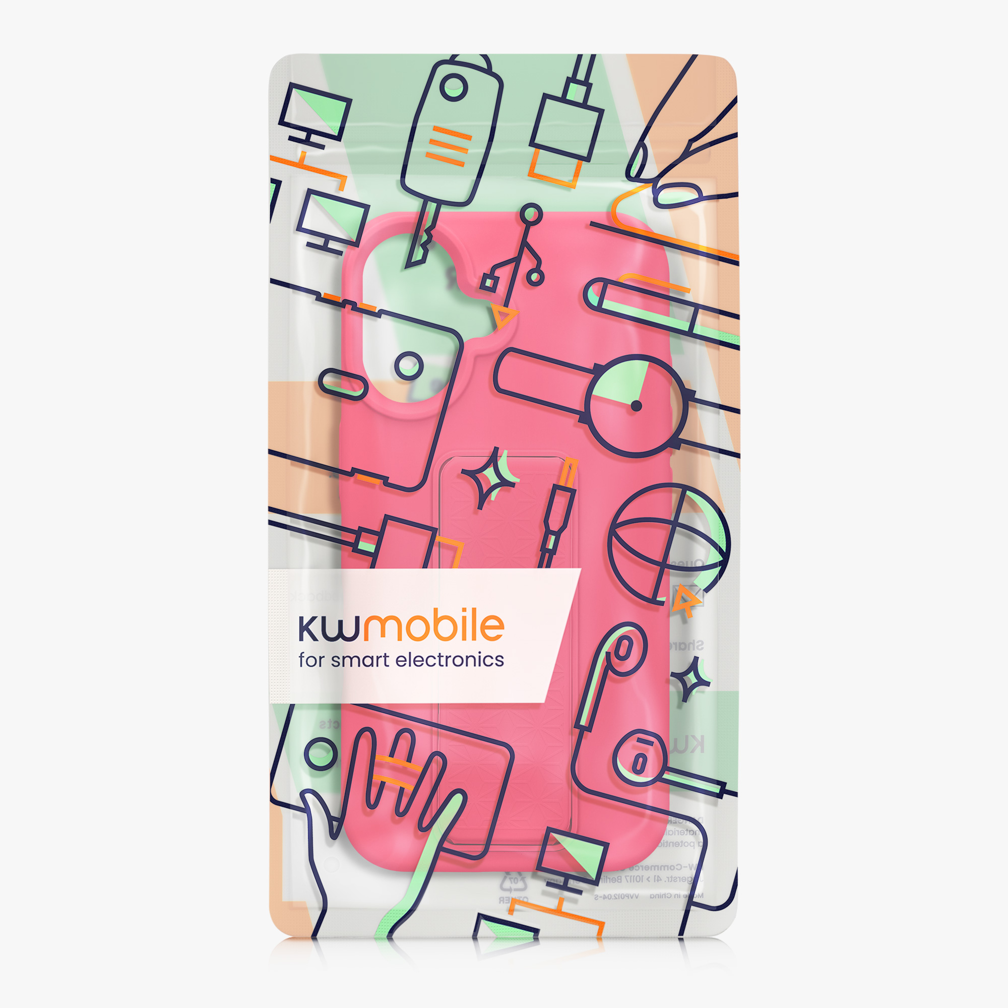 Silikonový kryt kwmobile pro iPhone 16 - neonově růžová