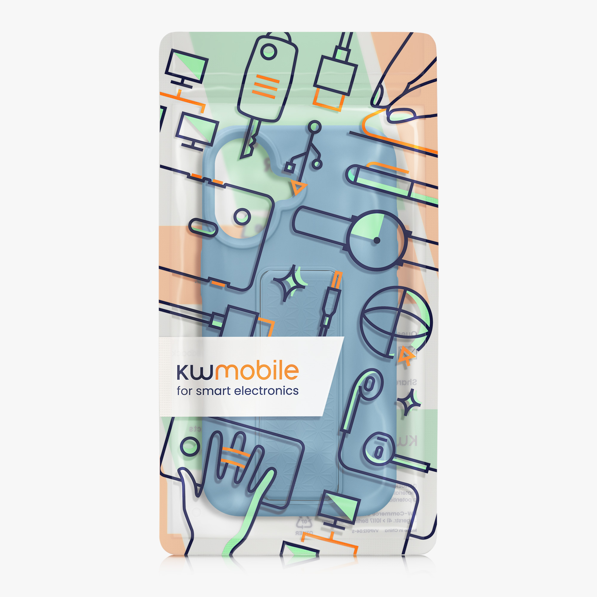 Silikonový kryt kwmobile pro iPhone 16 - karibsky modrá