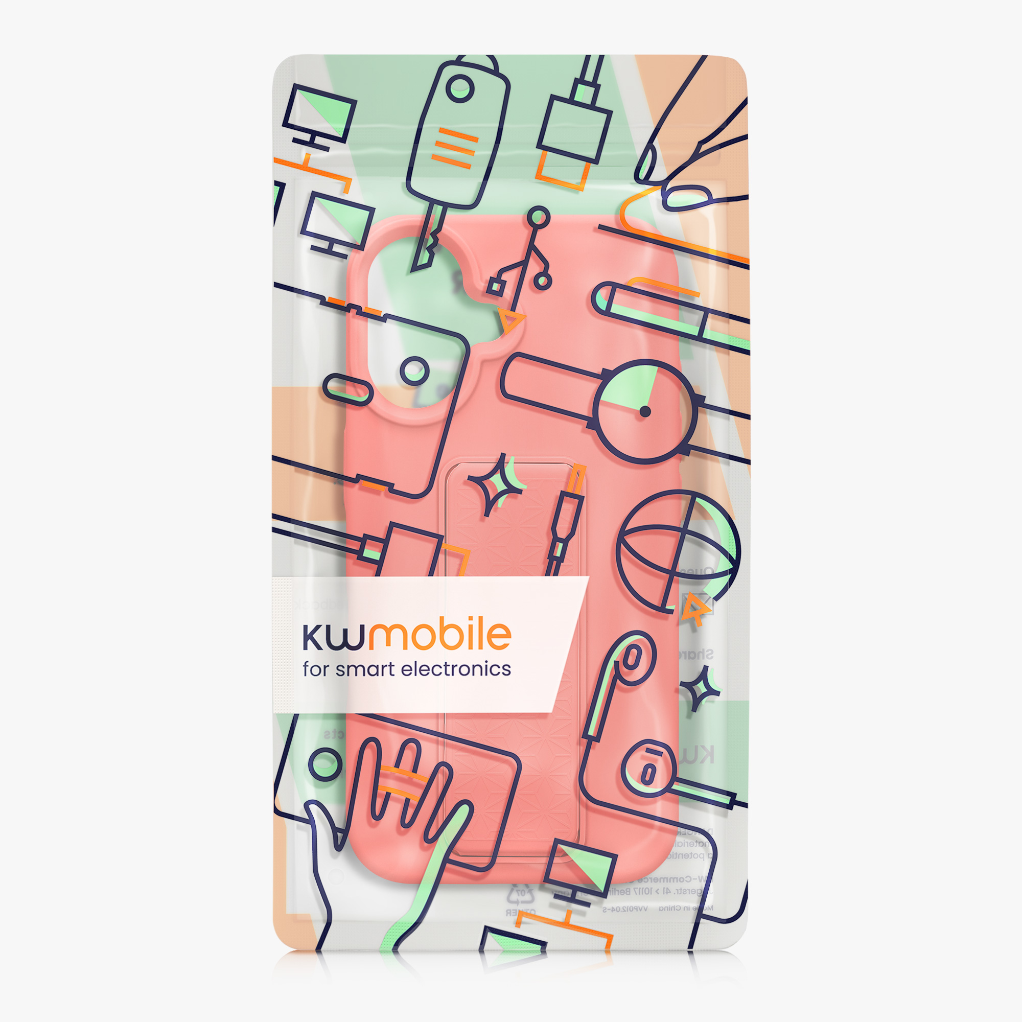 Silikonový kryt kwmobile pro iPhone 16 - korálová