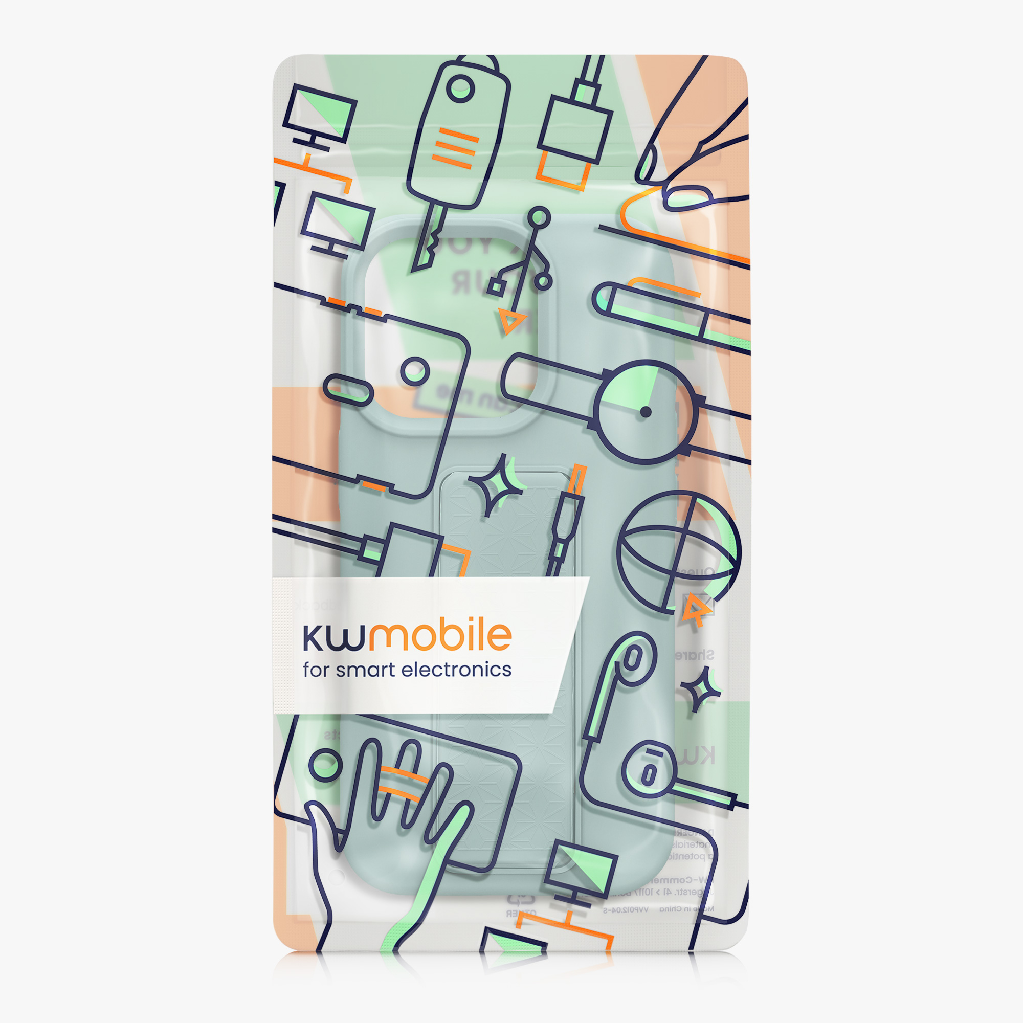 Kryt na mobil s poutkem a stojánkem Apple iPhone 16 Pro kwmobile - mátová
