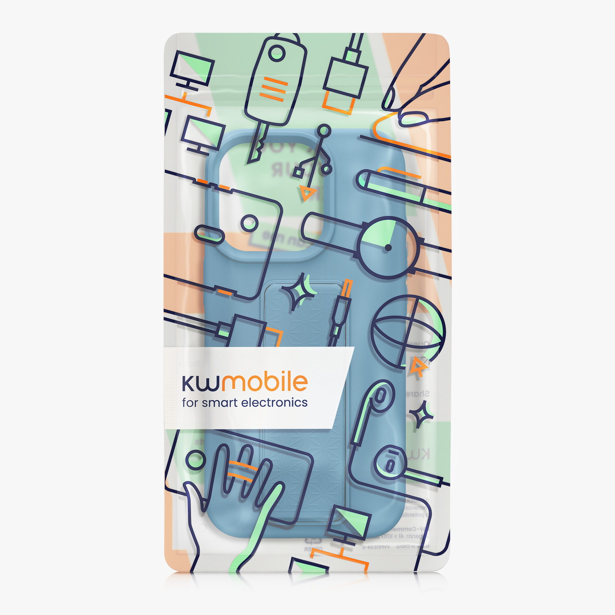 Kryt na mobil s poutkem a stojánkem Apple iPhone 16 Pro kwmobile - modrá
