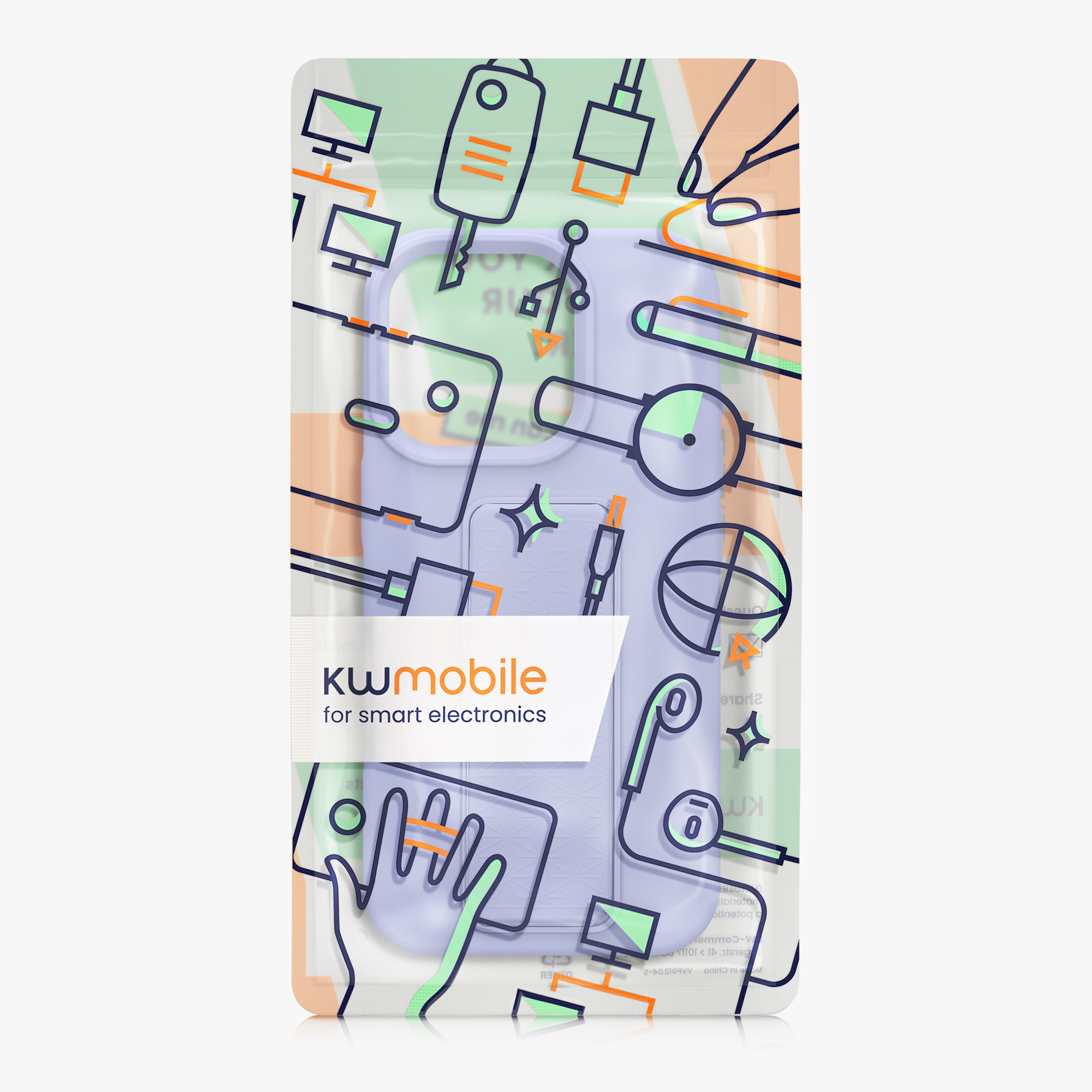 Kryt na mobil s poutkem a stojánkem Apple iPhone 16 Pro kwmobile - levandulová
