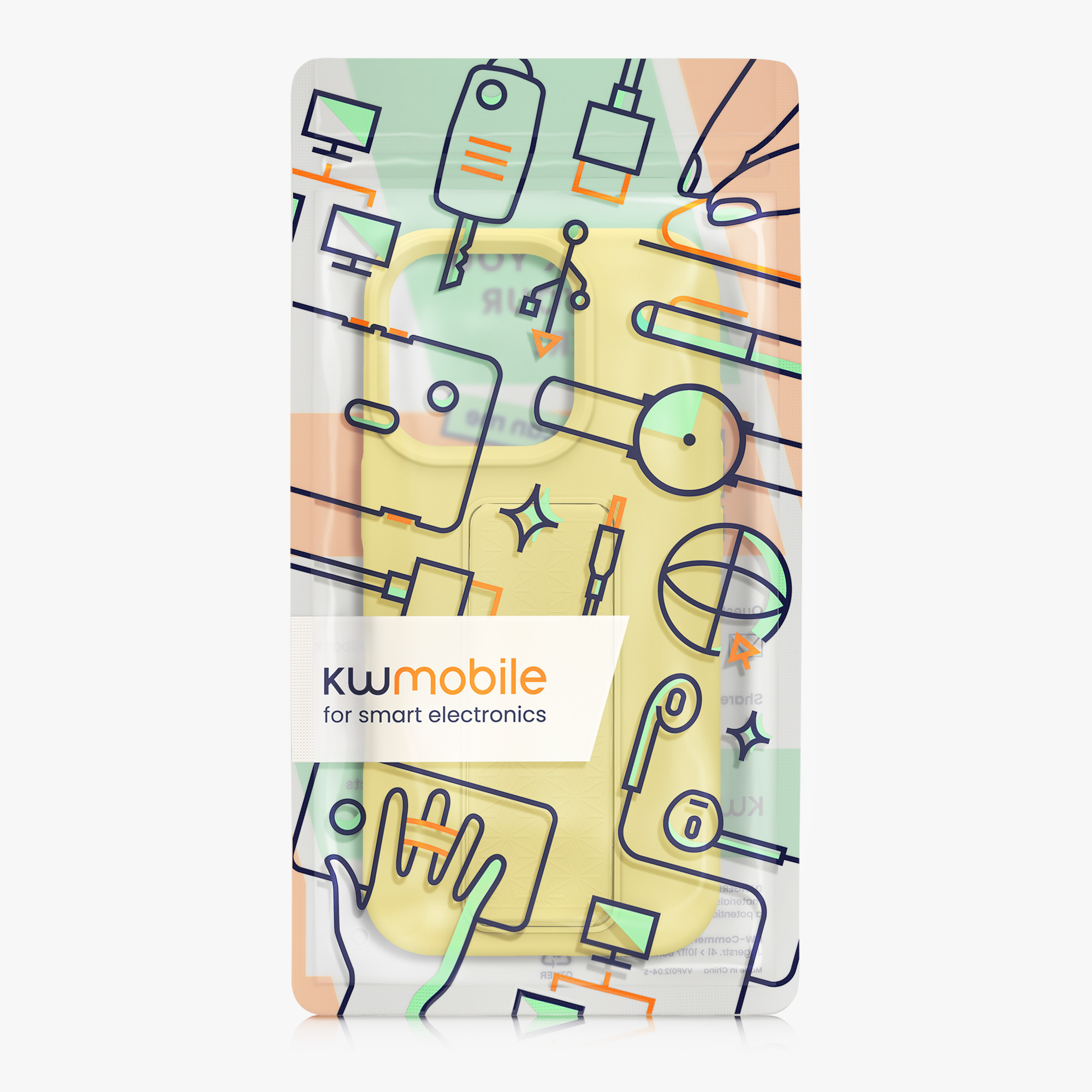 Kryt na mobil s poutkem a stojánkem Apple iPhone 16 Pro kwmobile - žlutá