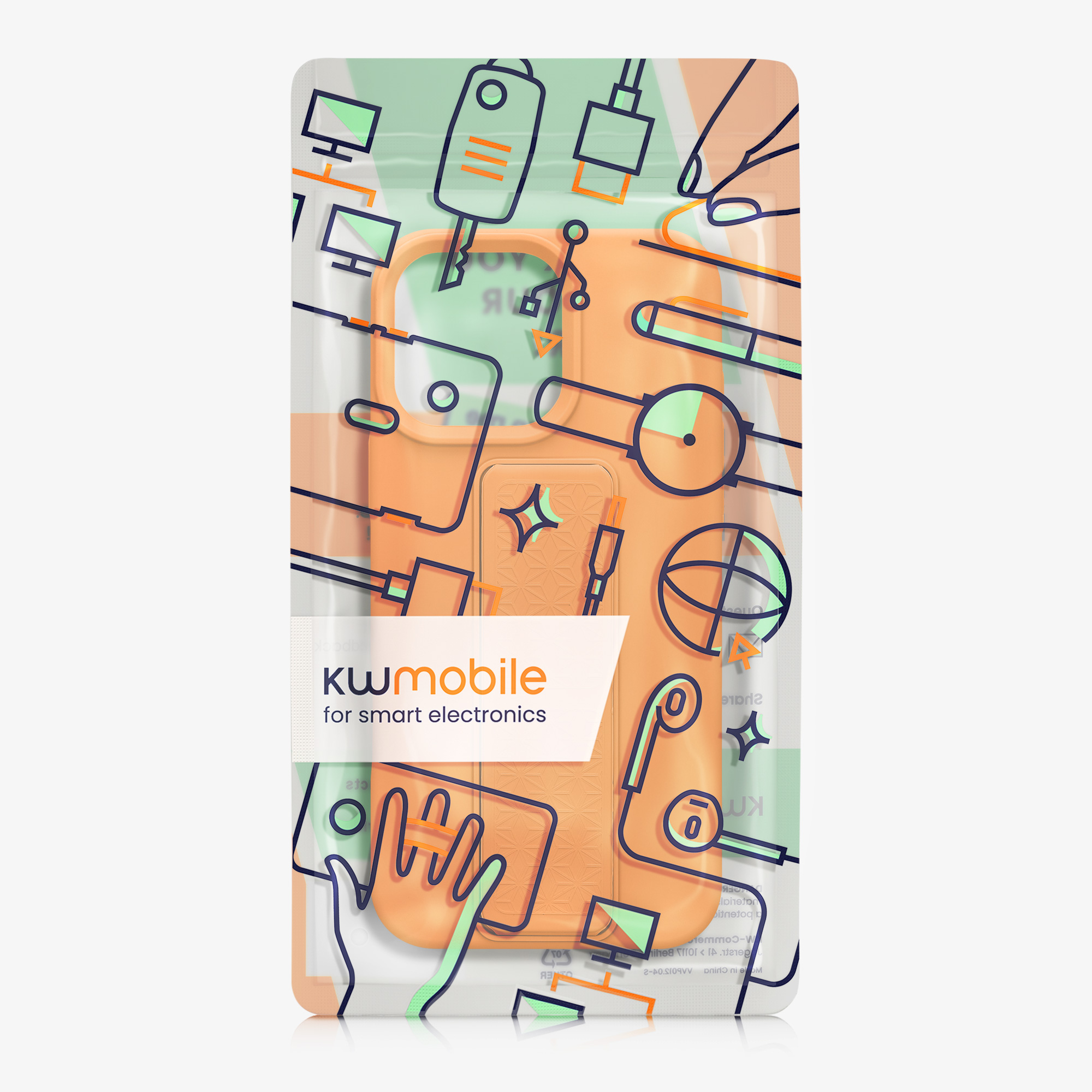 Kryt na mobil s poutkem a stojánkem Apple iPhone 16 Pro kwmobile - ovocně oranžová