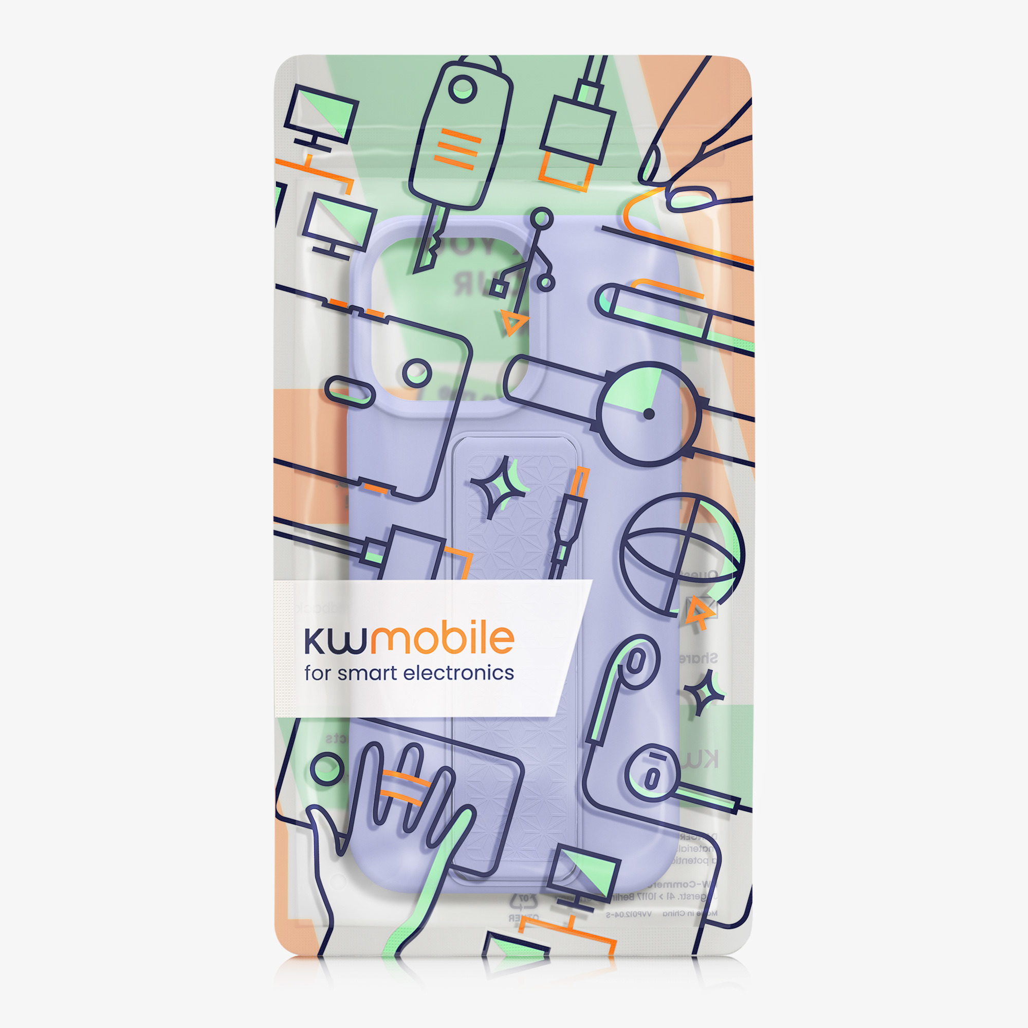 Kryt na mobil s poutkem a stojánkem Apple iPhone 16 Pro Max kwmobile - levandulová