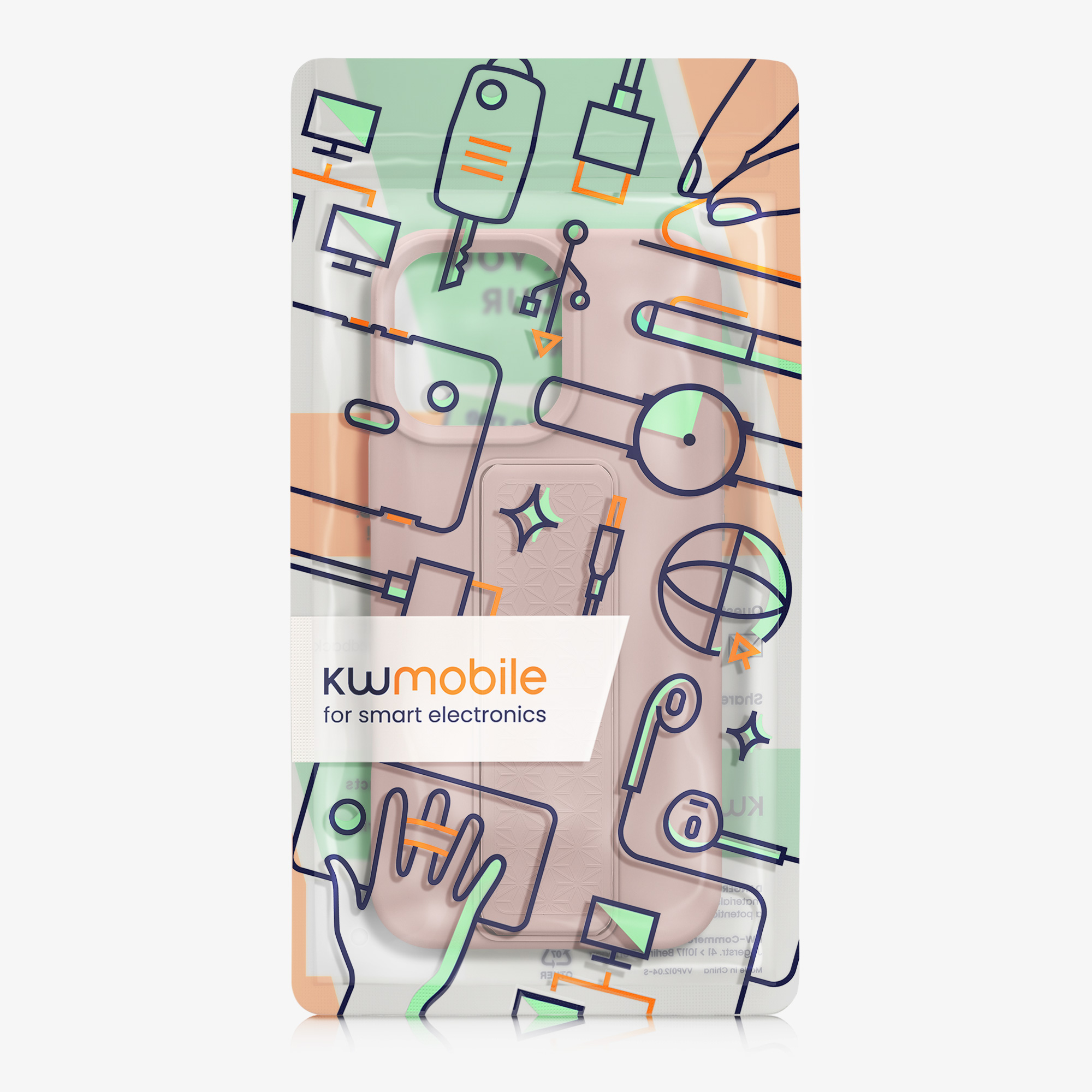Kryt na mobil s poutkem a stojánkem Apple iPhone 16 Pro Max kwmobile - růžová