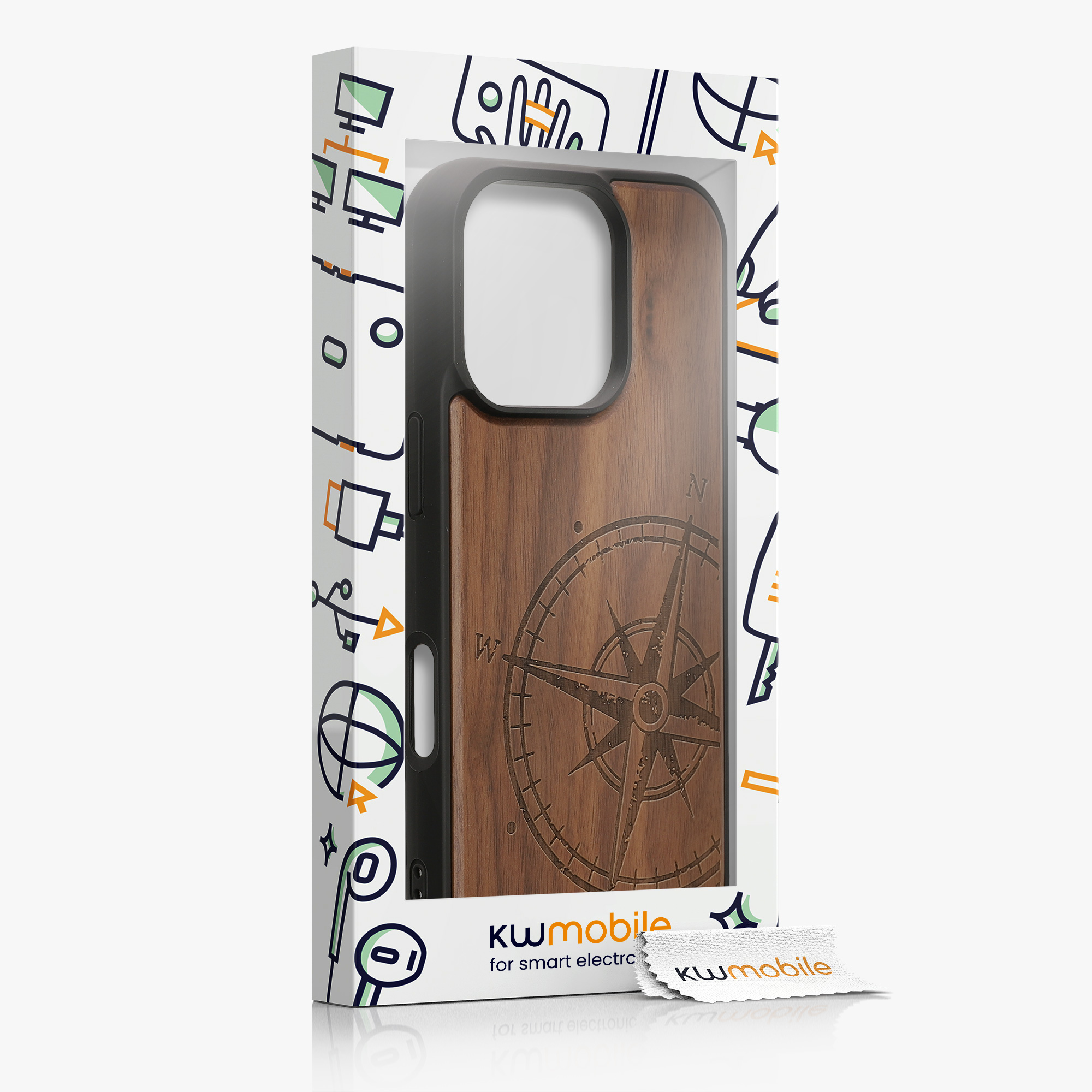 Dřevěný kryt na mobil Apple iPhone 16 Pro kwmobile
