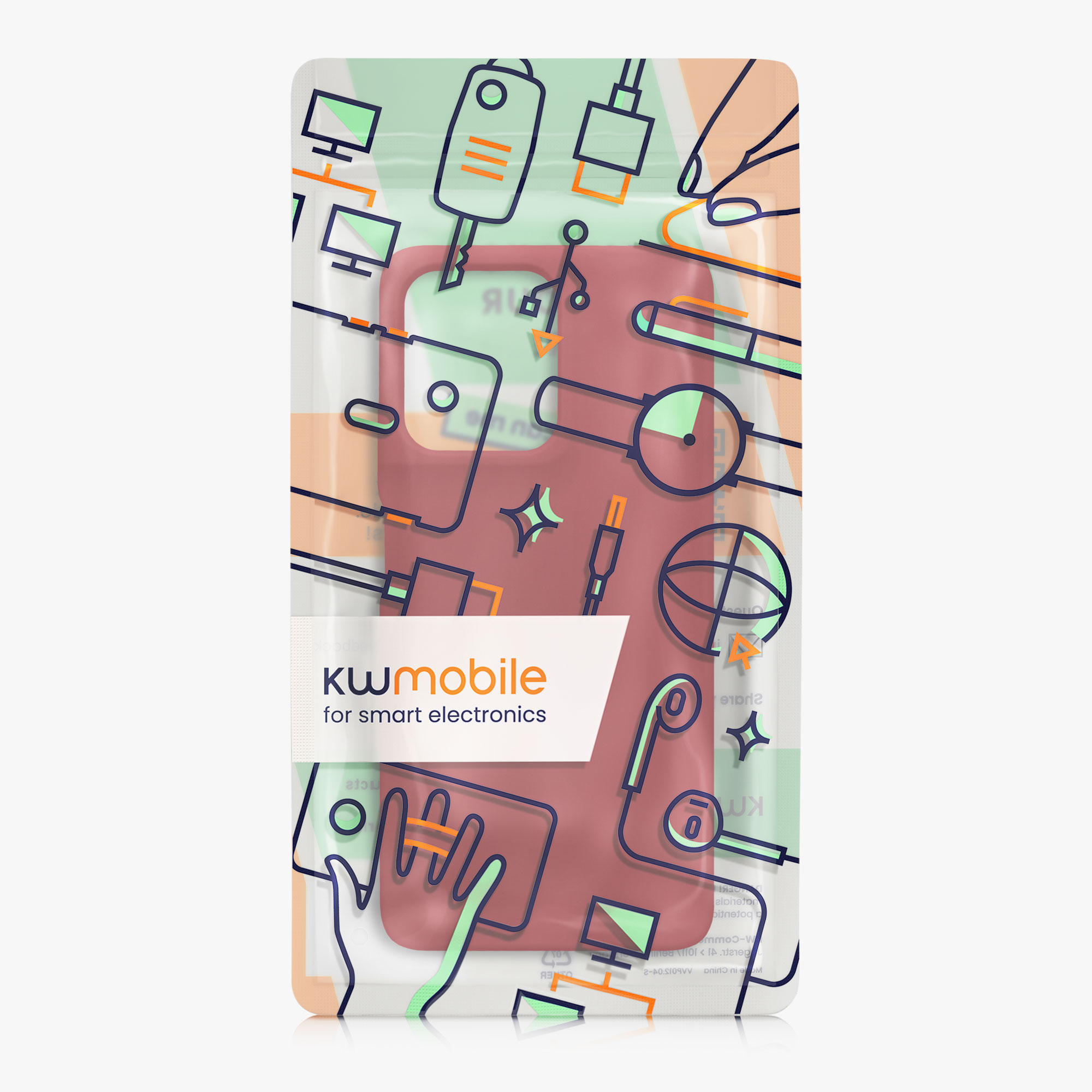 Kwmobile Silikonový kryt Motorola Moto G75 5G rebarborově červená