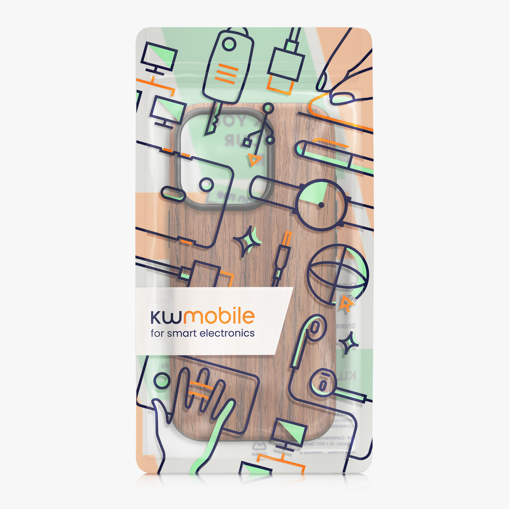 Dřevěný kryt na mobil Apple iPhone 16 Pro kwmobile - hnědá