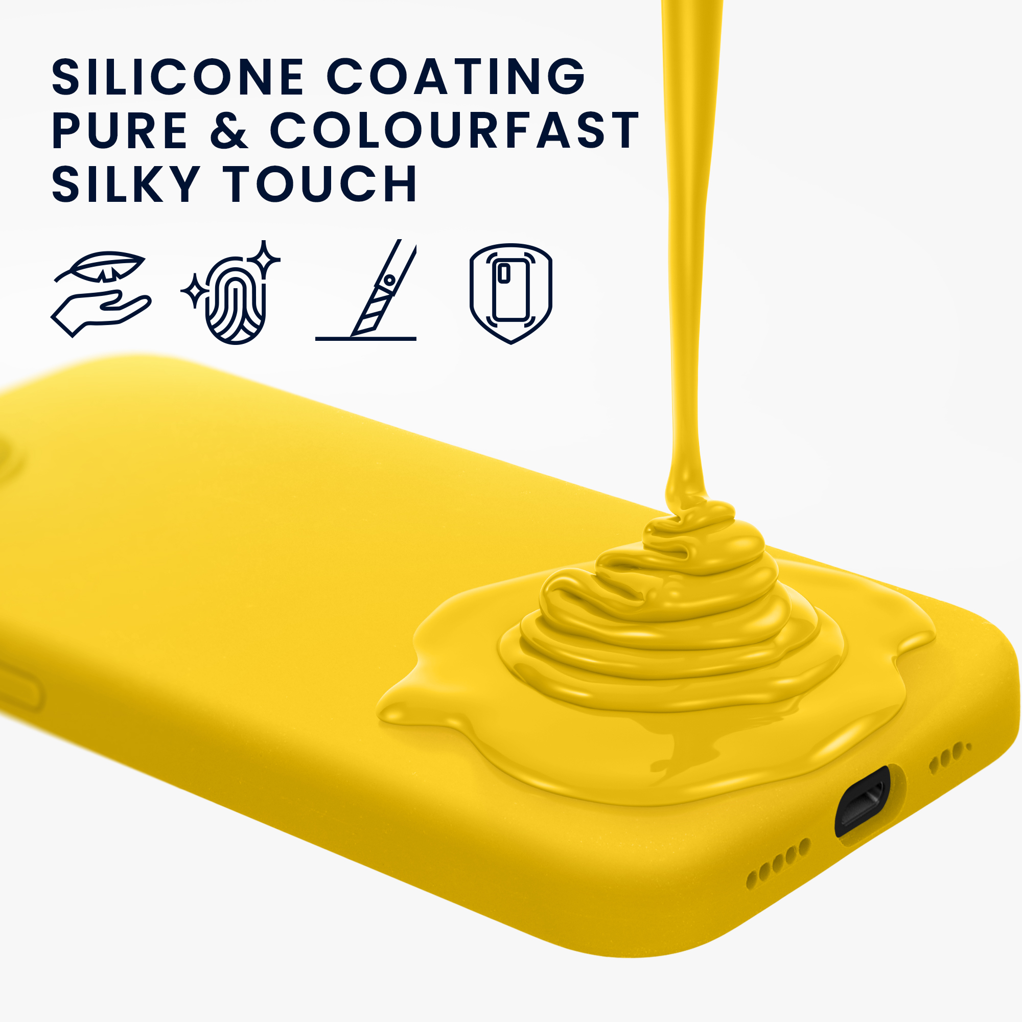 Silikonový kryt kwmobile pro Apple iPhone 17e / iPhone 16e - žlutá