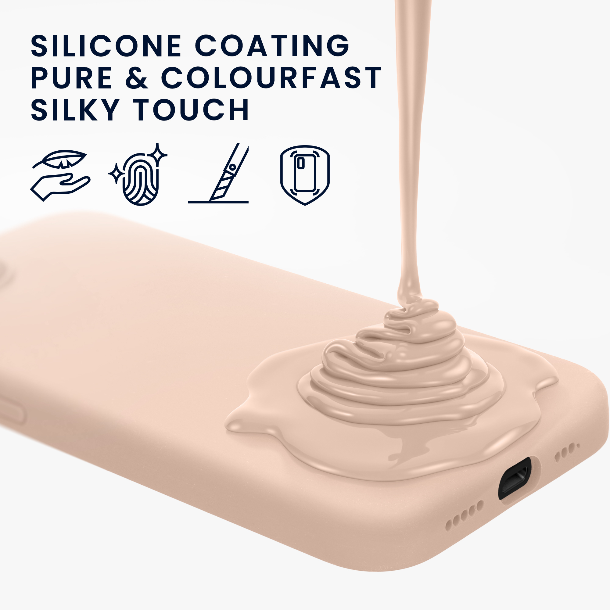 Silikonový kryt Kwmobile pro iPhone 17e / 16e - wireless charging coconut swirl