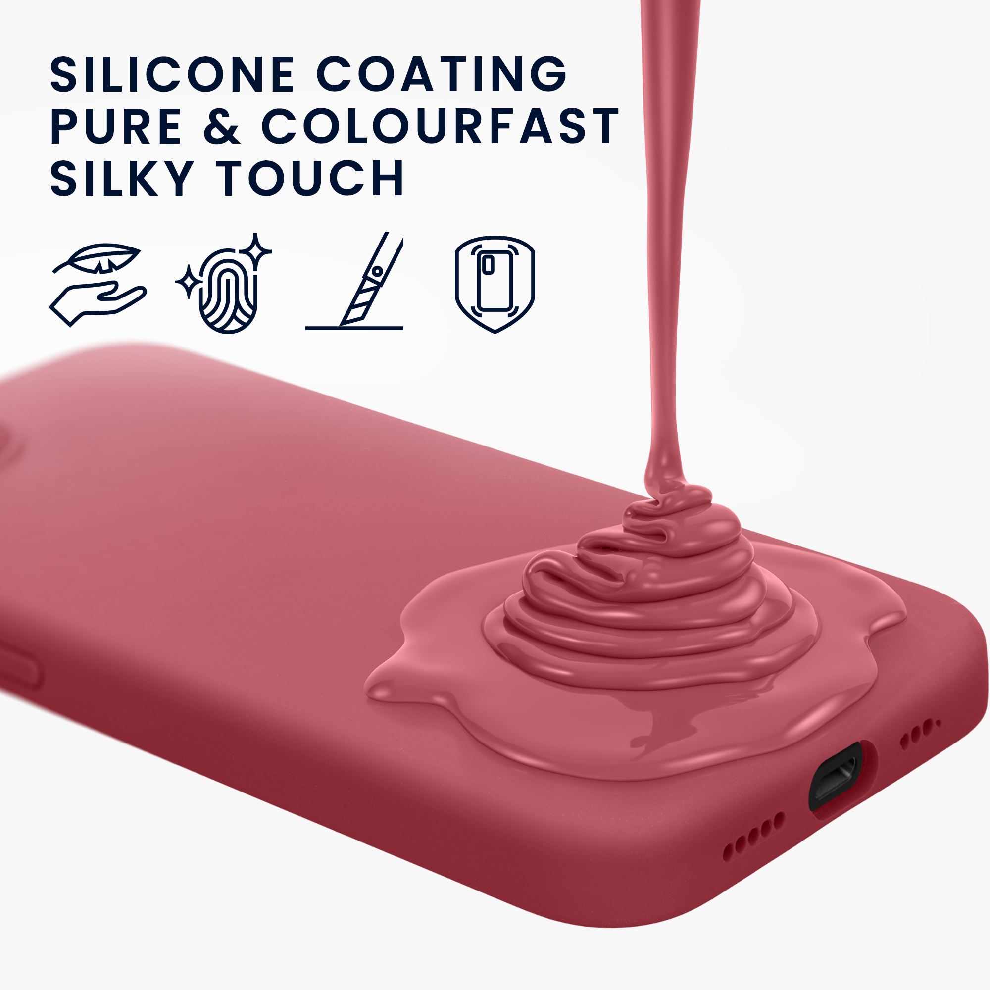Silikonový kryt Kwmobile pro iPhone 17e / 16e - wireless charging dark rose
