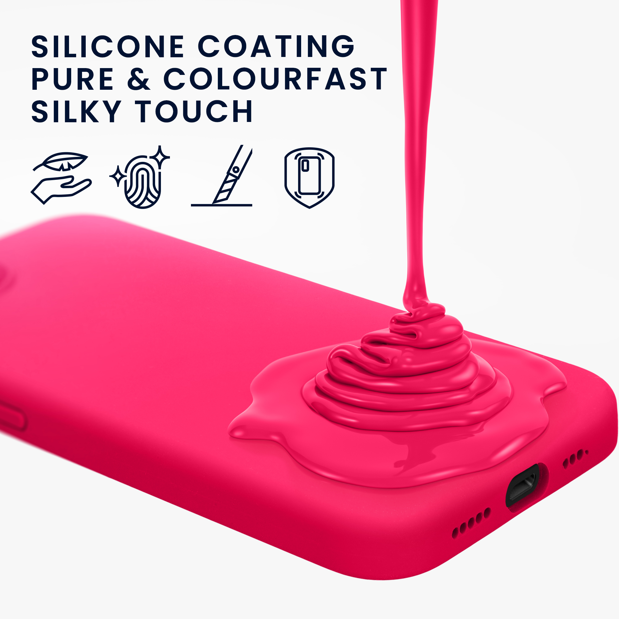 Silikonový kryt kwmobile pro Apple iPhone 17e / iPhone 16e - růžová