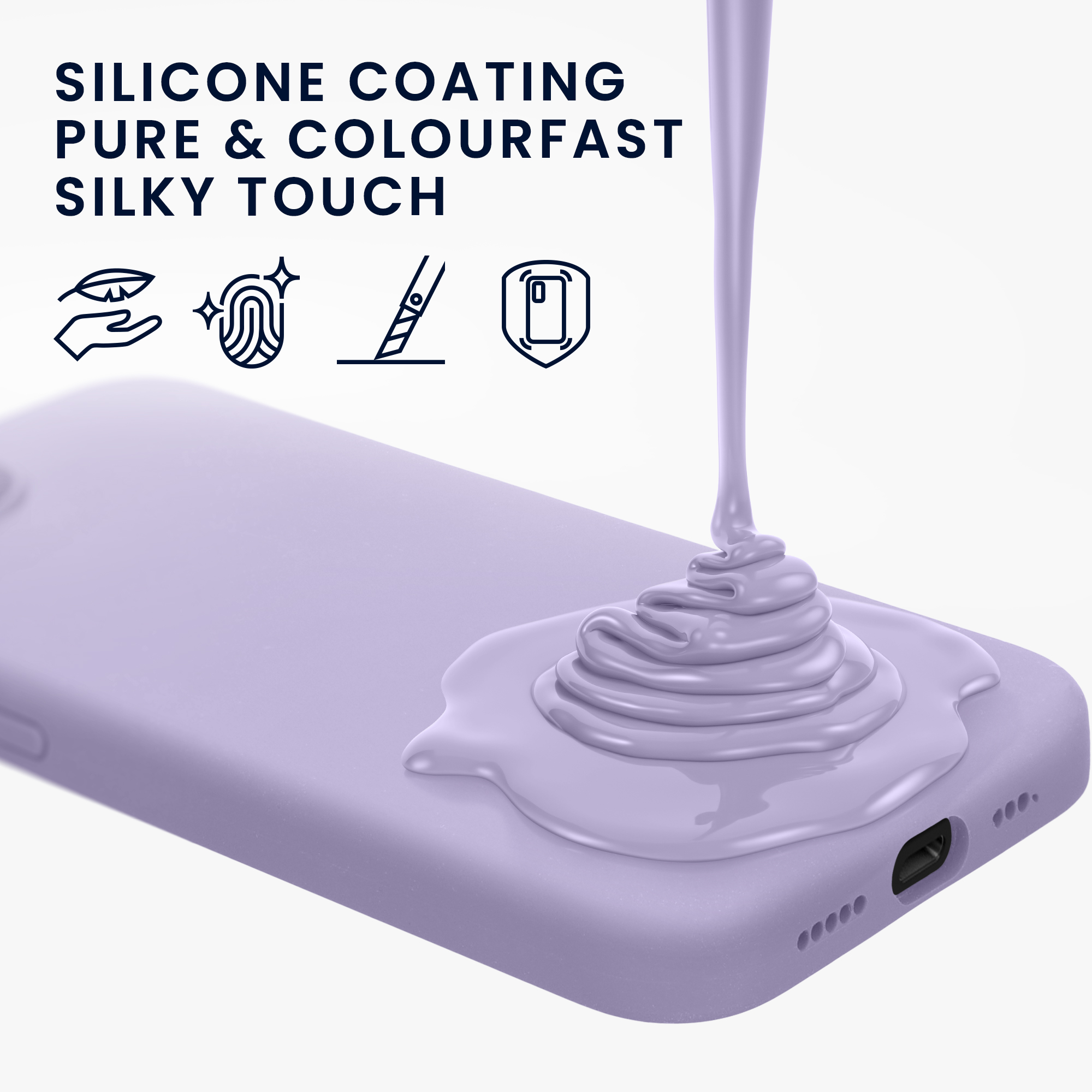 Silikonový kryt Kwmobile pro iPhone 17e / 16e - wireless charging lavender