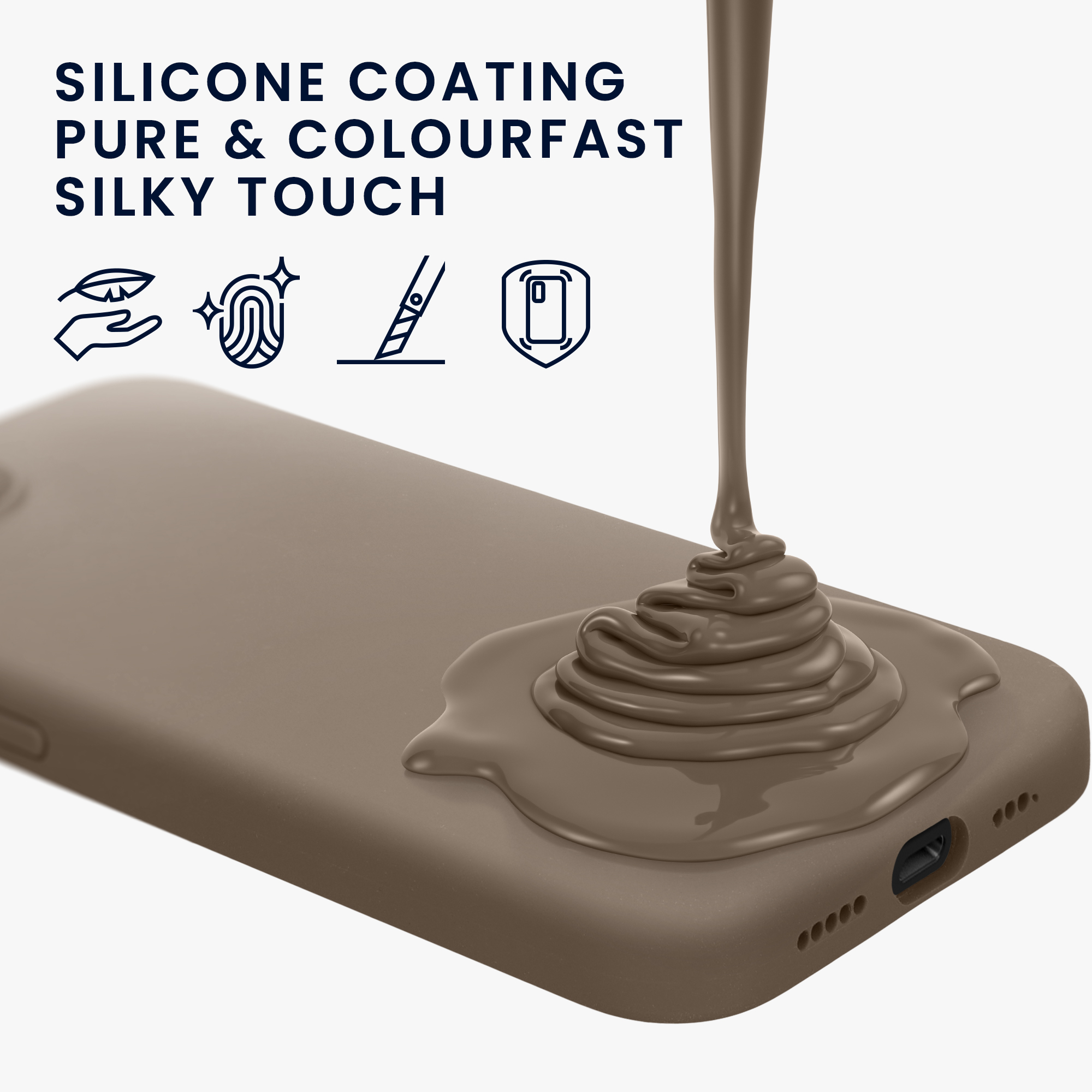 Silikonový kryt kwmobile pro Apple iPhone 17e / iPhone 16e - hnědá
