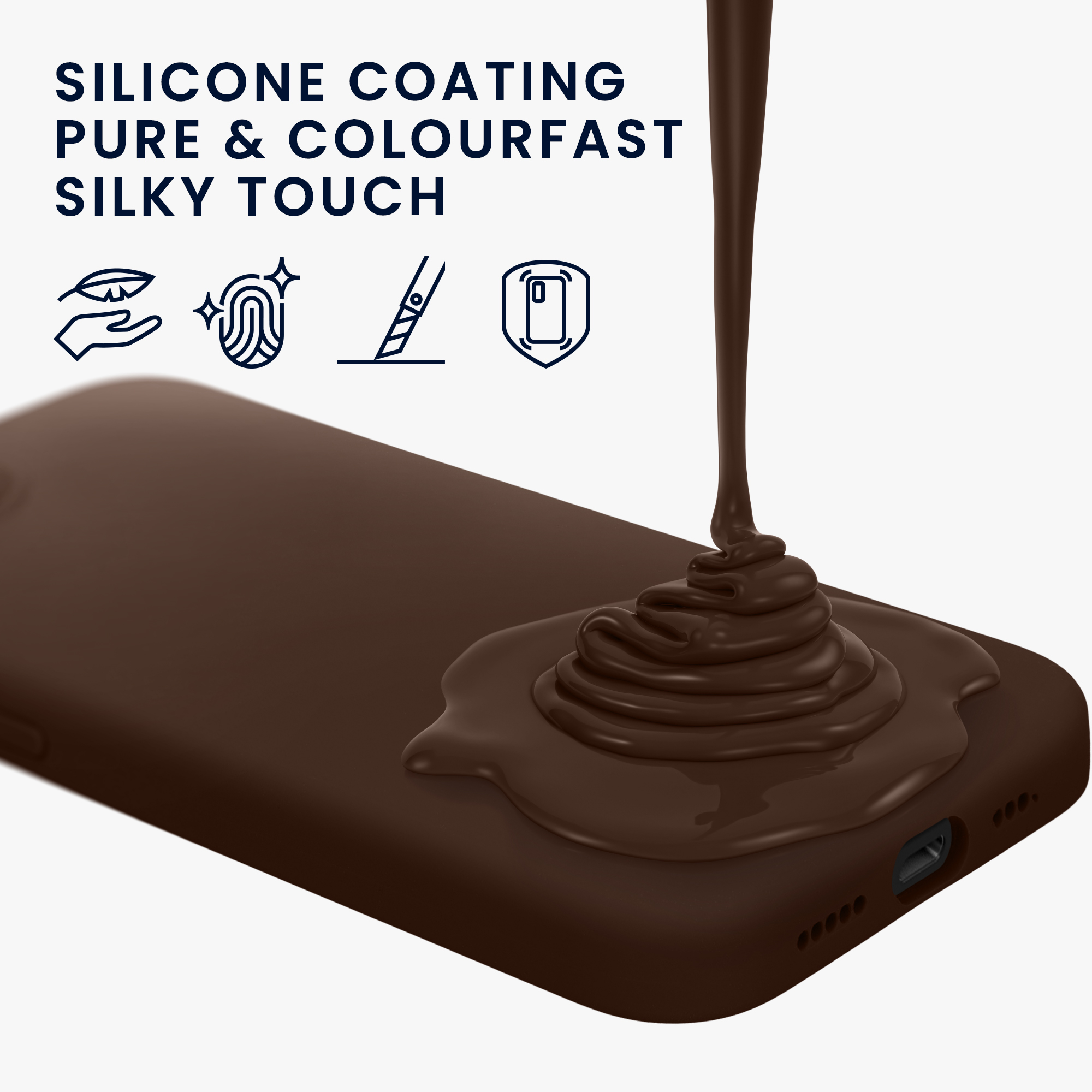 Silikonový kryt Kwmobile pro iPhone 17e / 16e - wireless charging chocolate