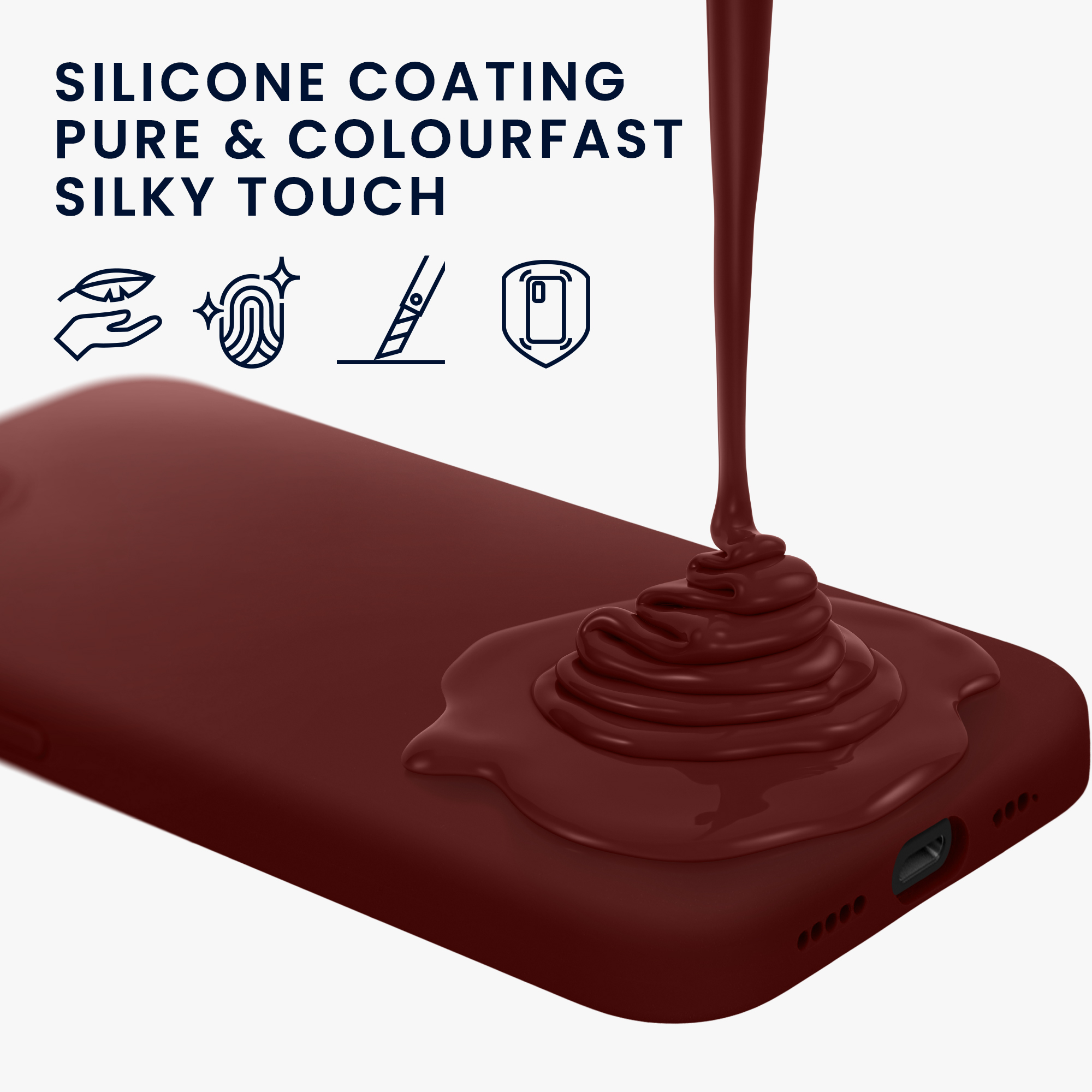 Silikonový kryt kwmobile pro Apple iPhone 17e / iPhone 16e - červená