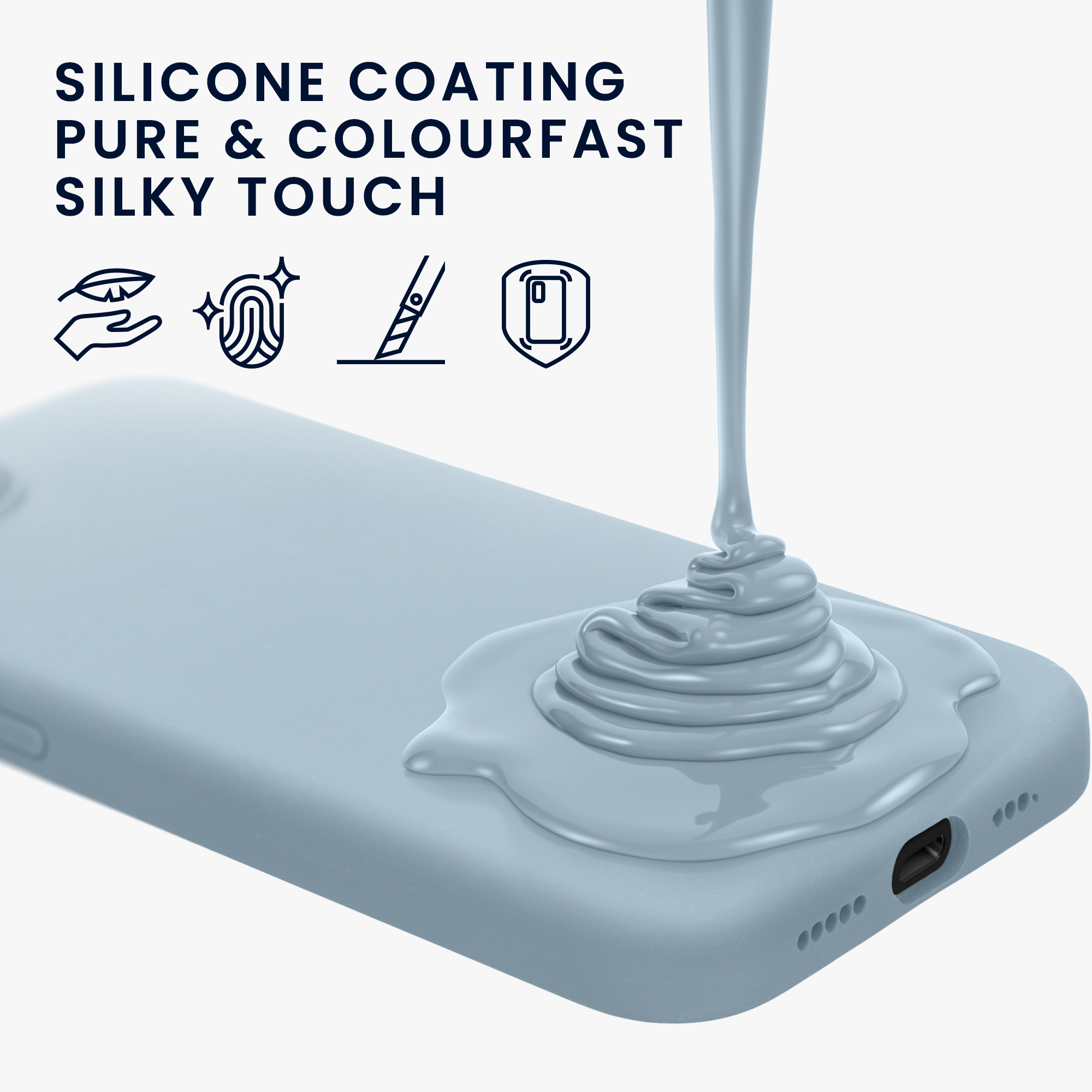 Silikonový kryt kwmobile pro Apple iPhone 17e / iPhone 16e - modrá