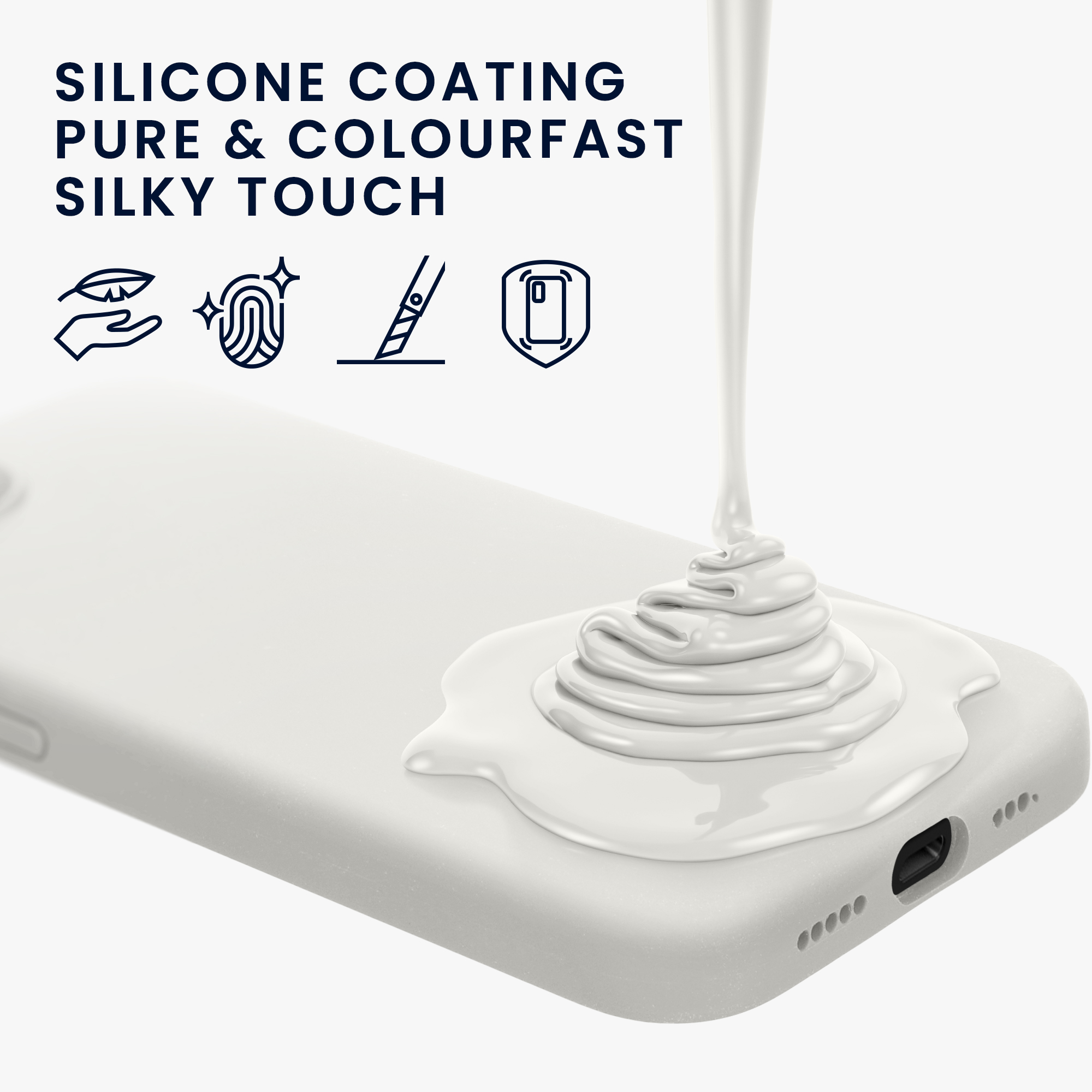 Silikonový kryt kwmobile pro Apple iPhone 17e / iPhone 16e - bílá