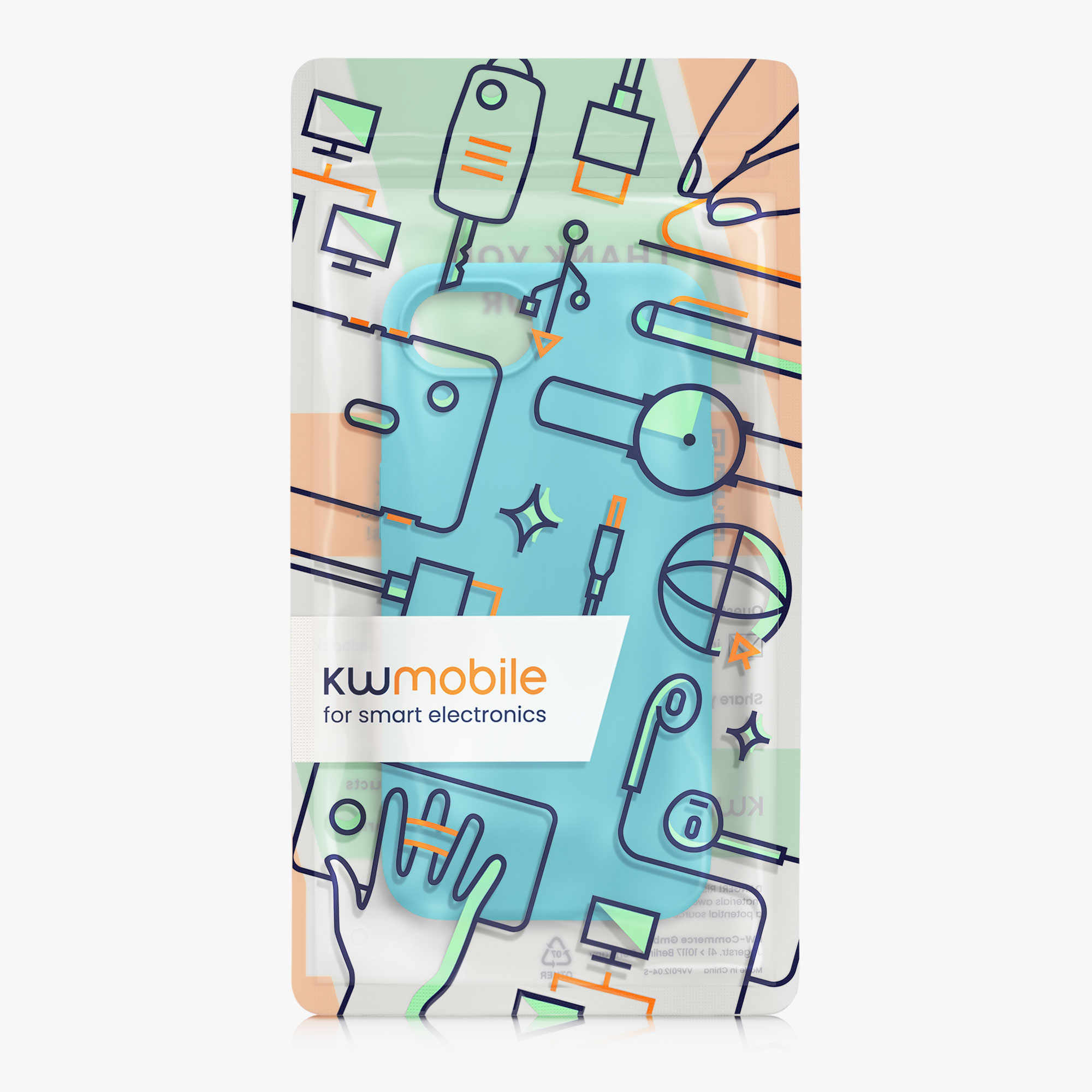 Silikonový kryt Kwmobile pro iPhone 17e / 16e - wireless charging cool glacier