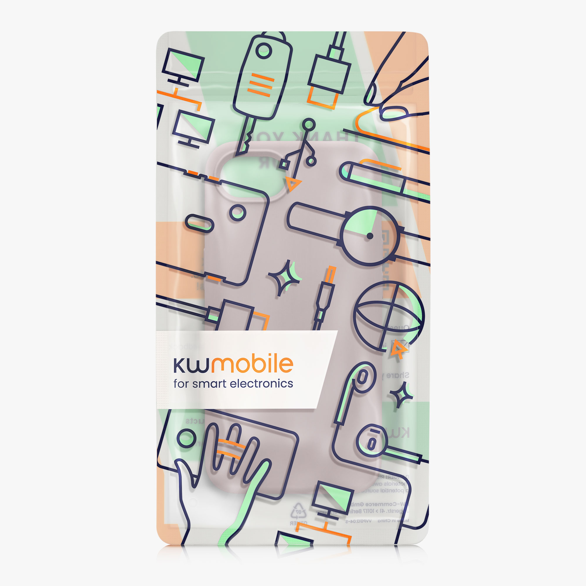 Silikonový kryt Kwmobile pro iPhone 17e / 16e - wireless charging nude lilac