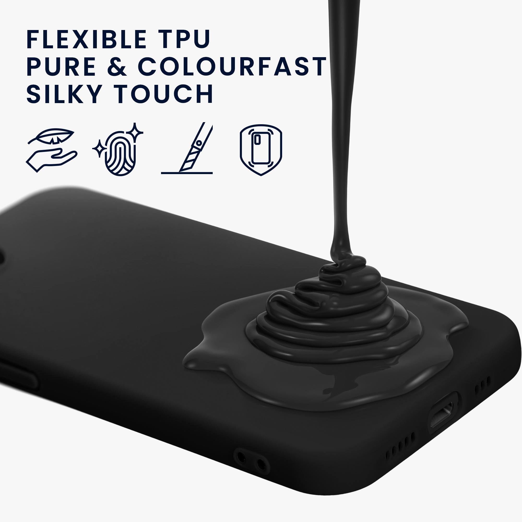 Silikonový kryt Kwmobile pro iPhone 17e / 16e - černá matná
