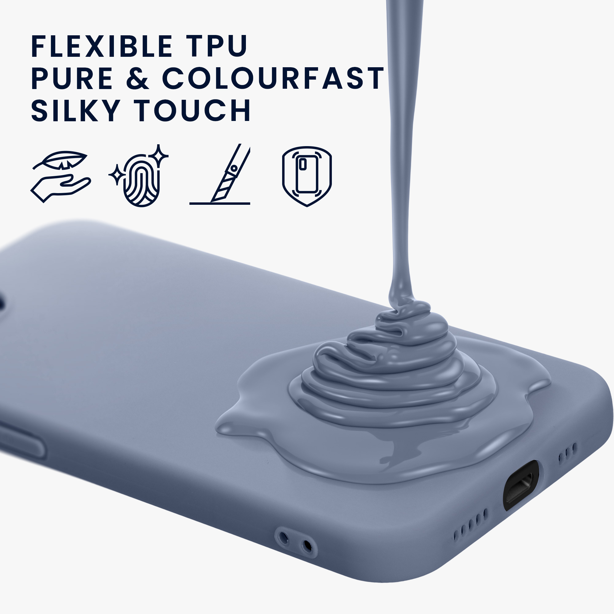 Silikonový kryt kwmobile pro Apple iPhone 17e / iPhone 16e - šedá