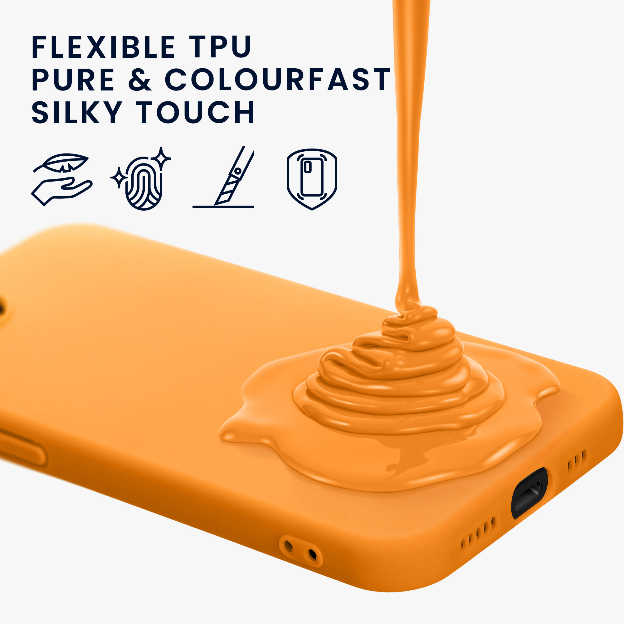 Silikonový kryt Kwmobile pro iPhone 17e / 16e - fruity orange