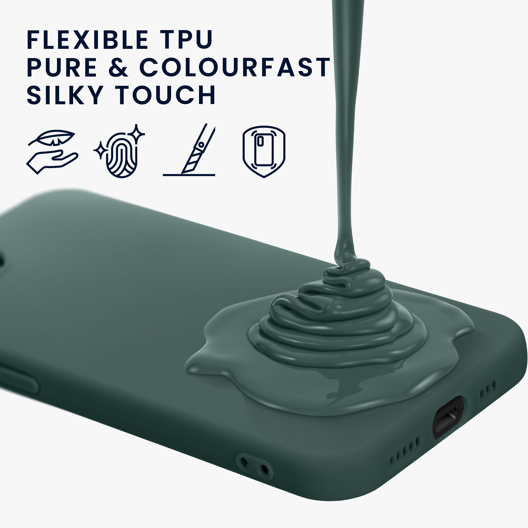 Silikonový kryt kwmobile pro Apple iPhone 17e / iPhone 16e - modrá, zelená