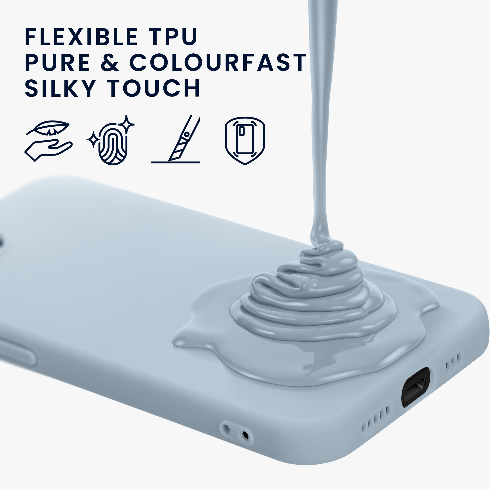 Silikonový kryt kwmobile pro Apple iPhone 17e / iPhone 16e - modrá