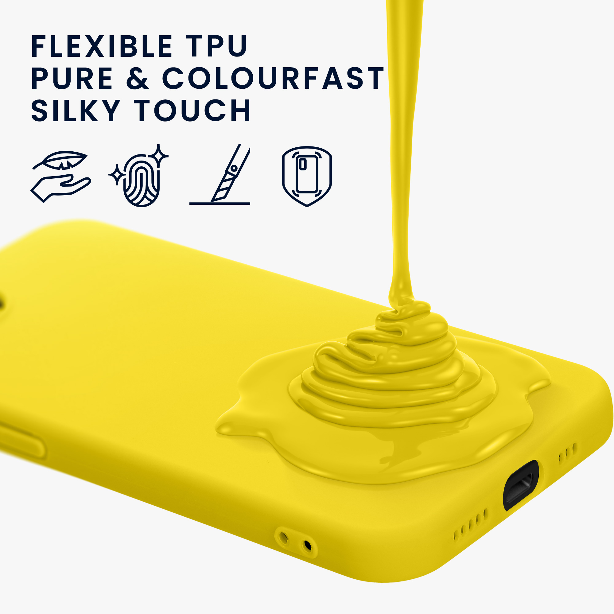 Silikonový kryt Kwmobile pro iPhone 17e / 16e - zářivě žlutá