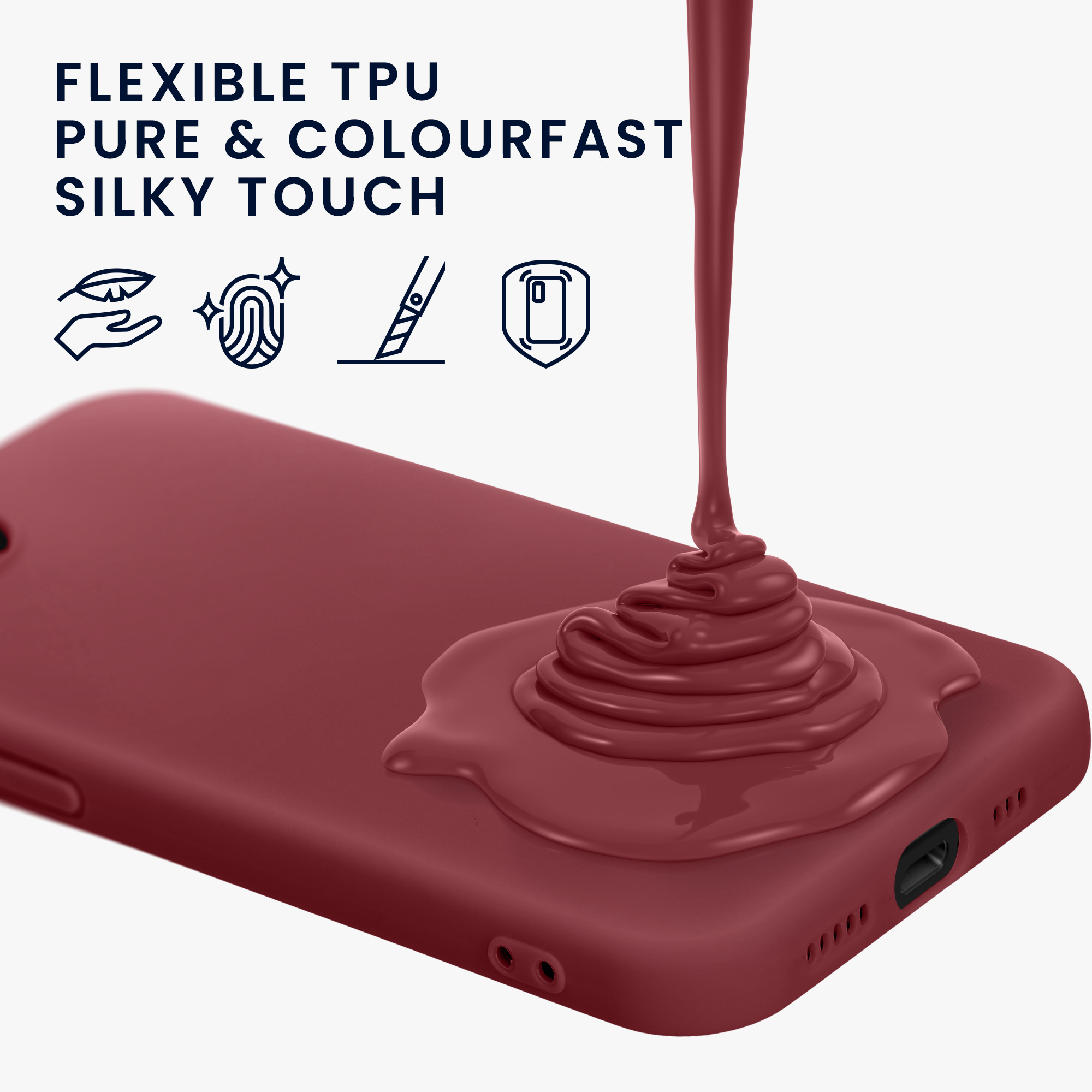 Silikonový kryt Kwmobile pro iPhone 17e / 16e - vínově fialová