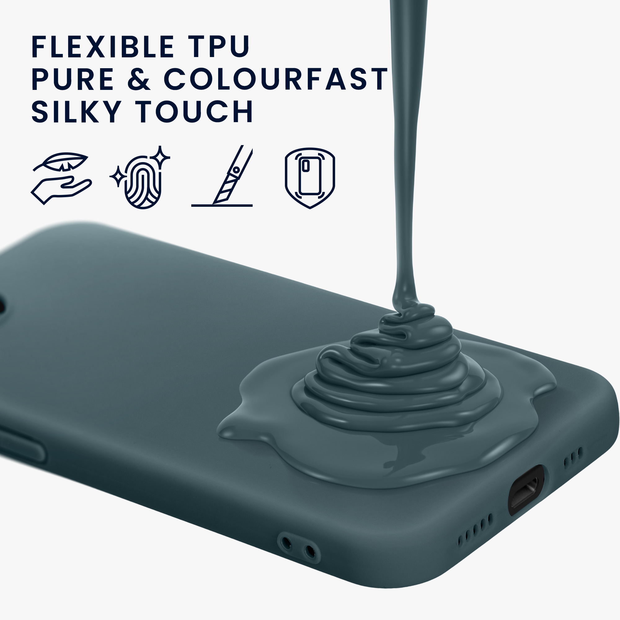 Silikonový kryt Kwmobile pro iPhone 17e / 16e - tmavě šedá