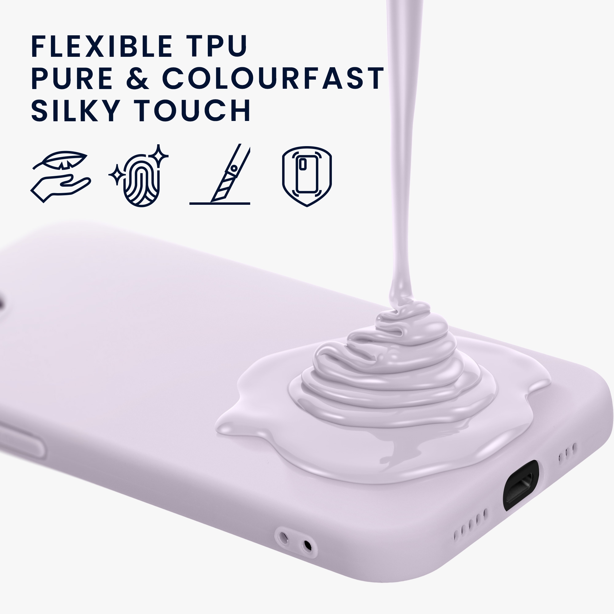 Silikonový kryt Kwmobile pro iPhone 17e / 16e - levandulová
