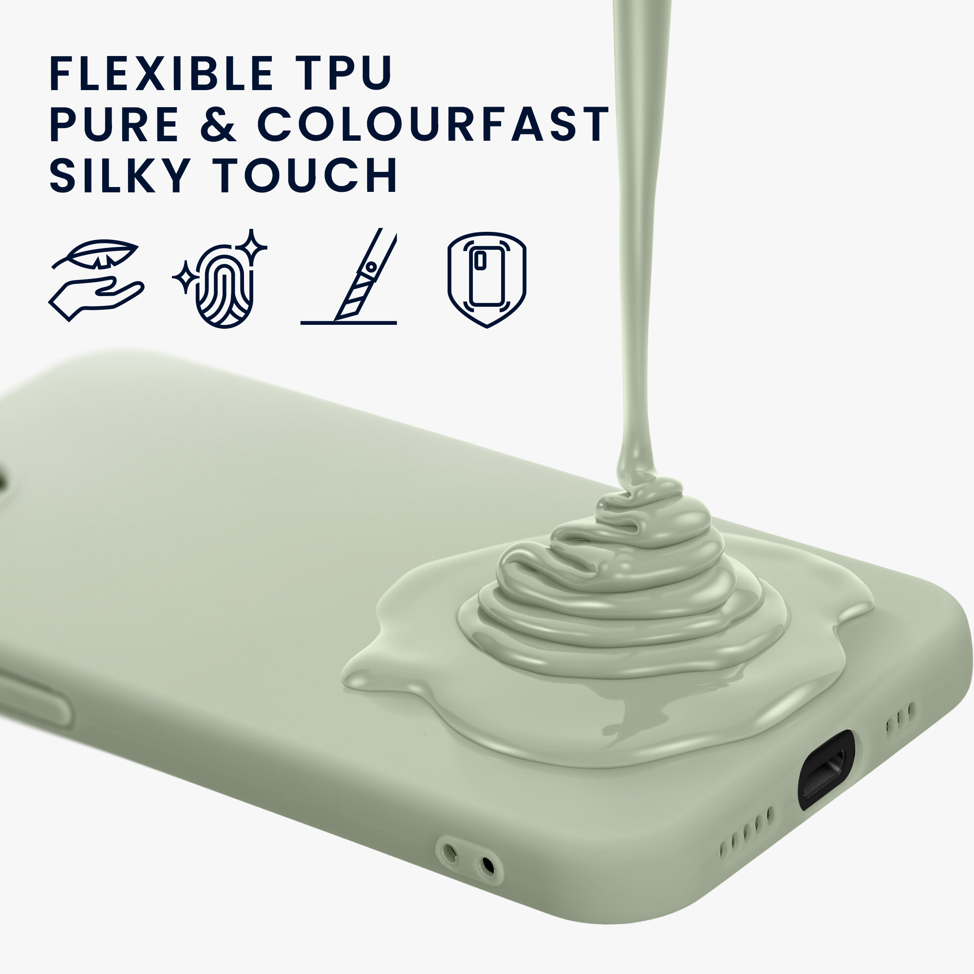 Silikonový kryt kwmobile pro Apple iPhone 17e / iPhone 16e - zelená, šedá