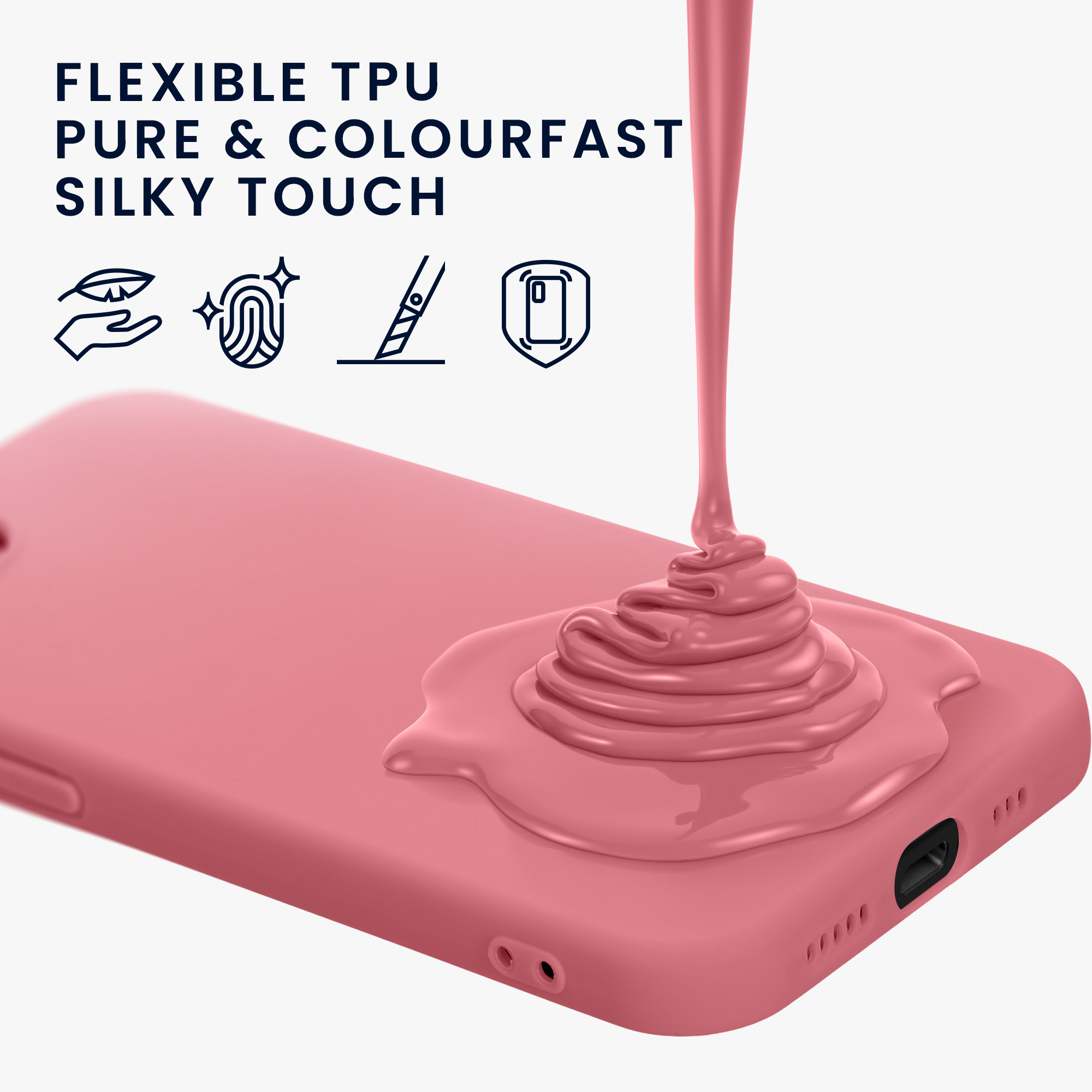 Silikonový kryt Kwmobile pro iPhone 17e / 16e - tmavě růžová