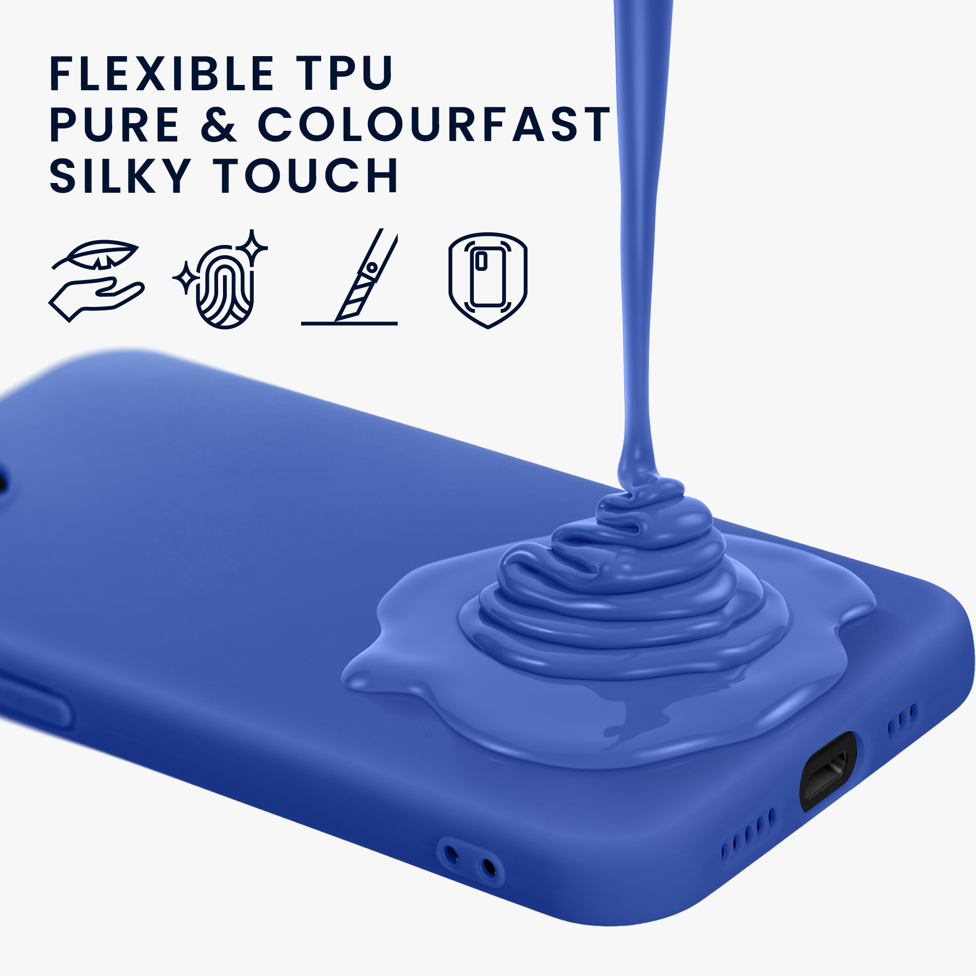 Silikonový kryt kwmobile pro Apple iPhone 17e / iPhone 16e - modrá