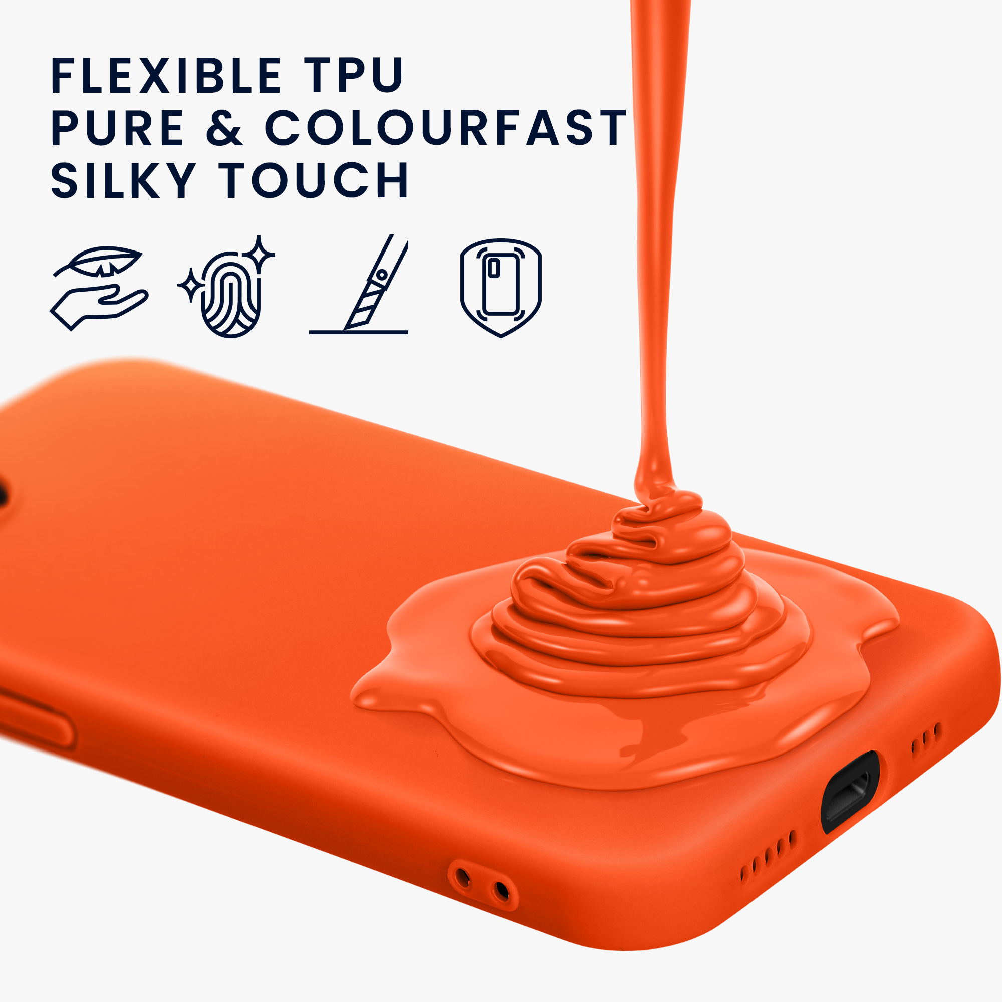 Silikonový kryt Kwmobile pro iPhone 17e / 16e - neonově oranžová