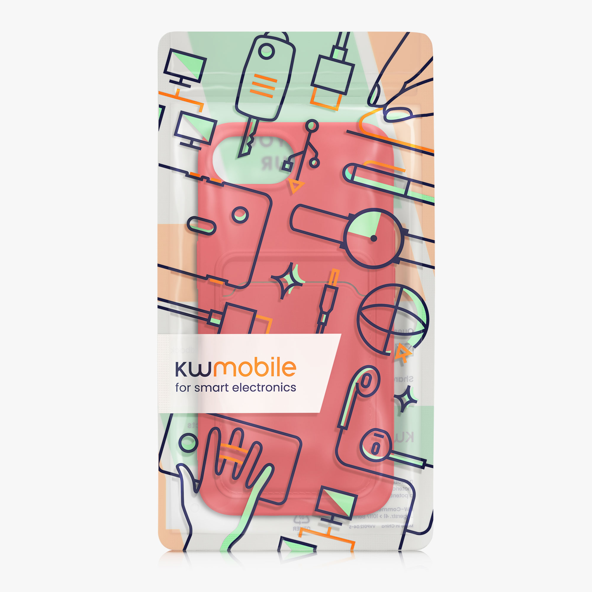Kryt s držákem karty Kwmobile pro iPhone 17e / 16e - červená