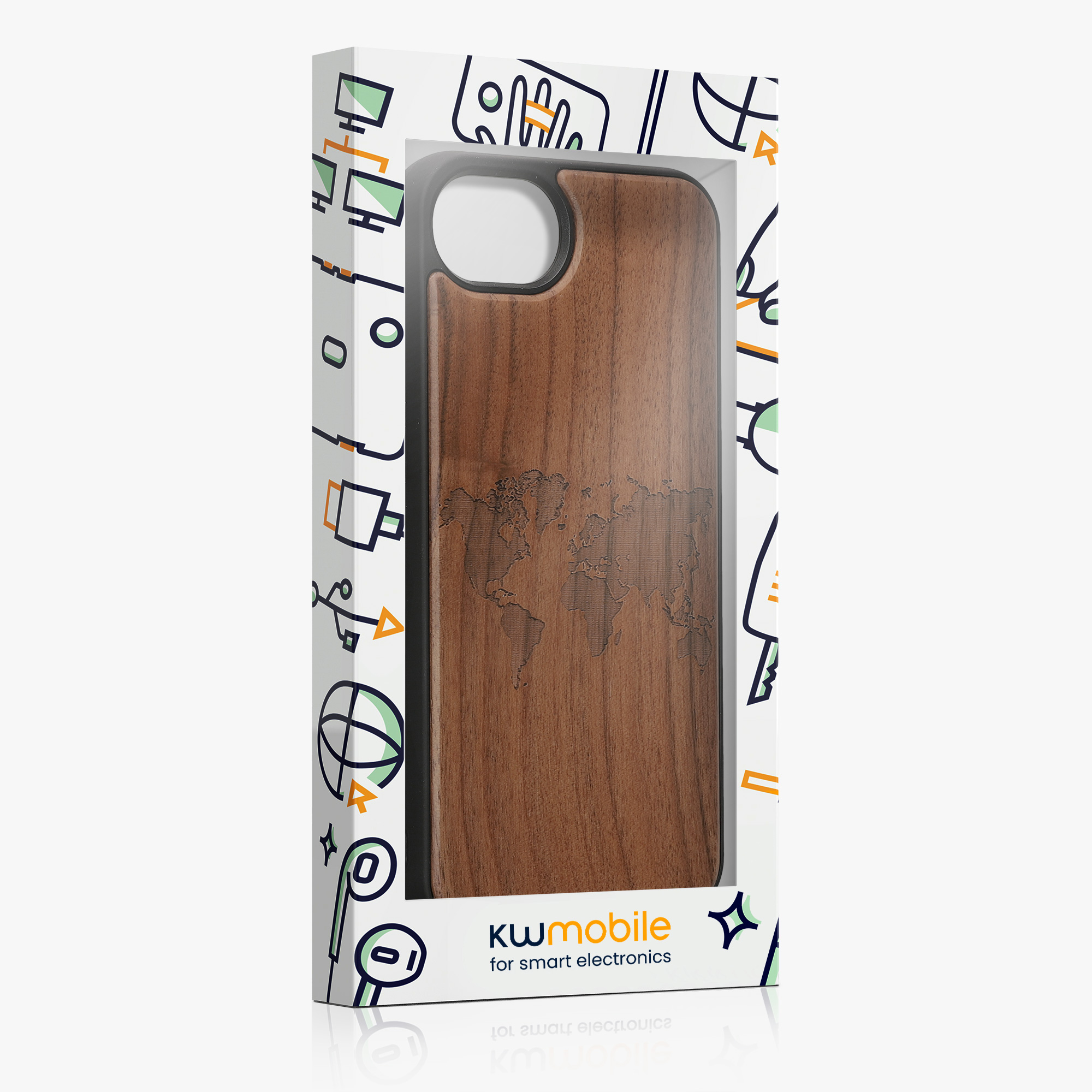 Dřevěný kryt Kwmobile pro iPhone 17e / 16e - tmavě hnědá